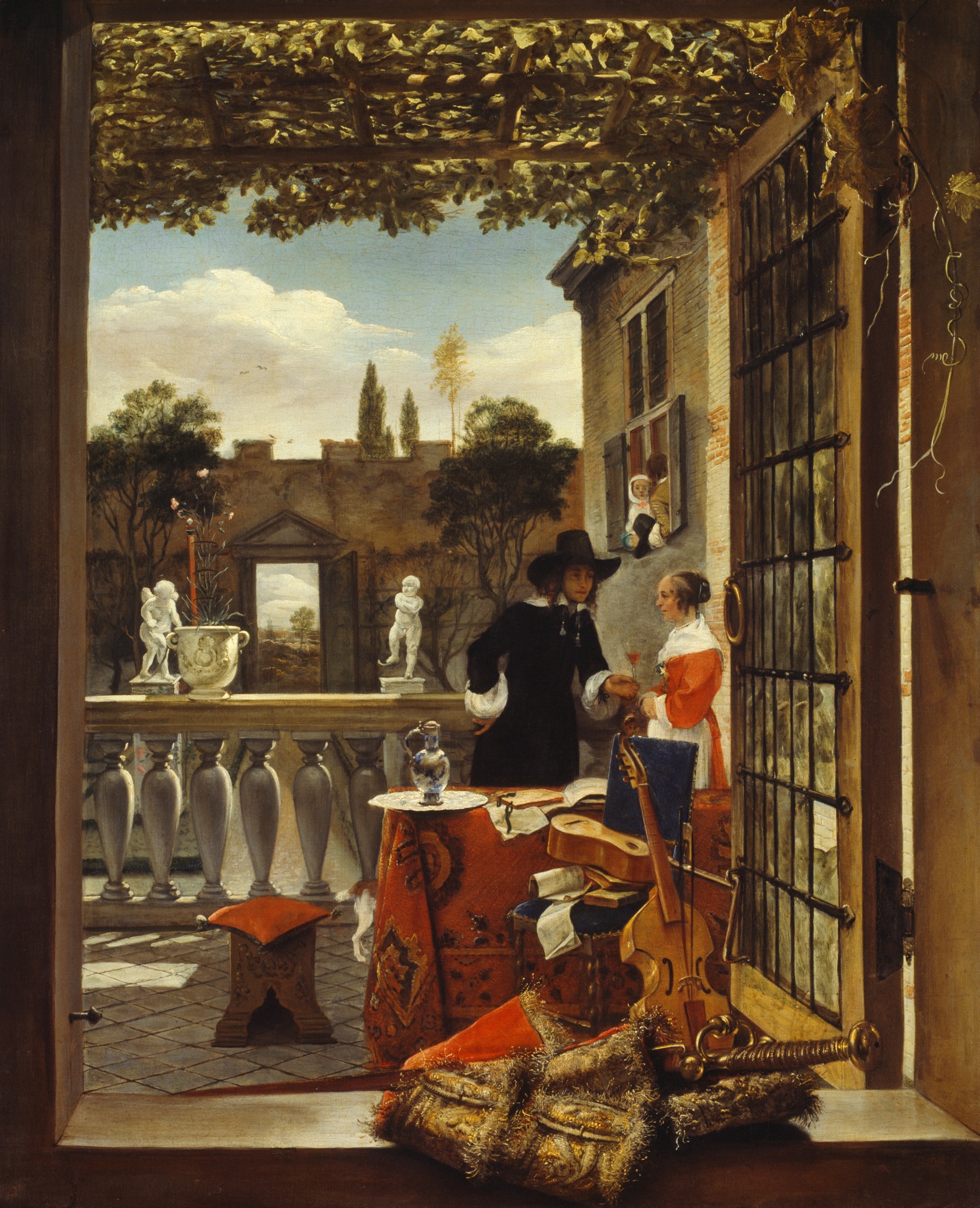 A work made of oil on canvas.