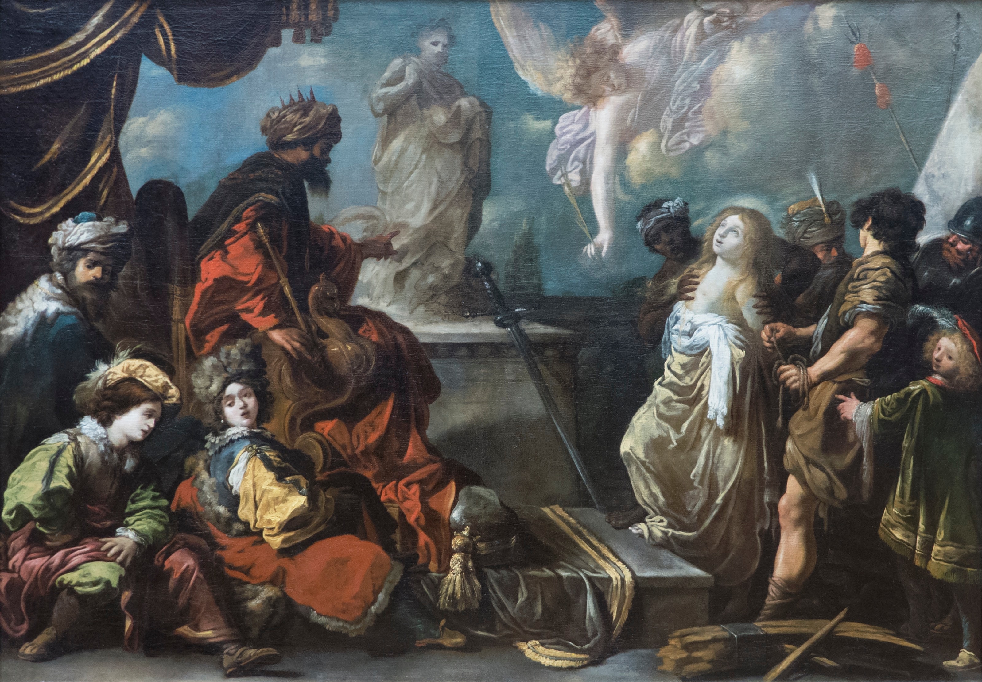 St Catherine refuses to sacrifice to the idols by Claude Vignon