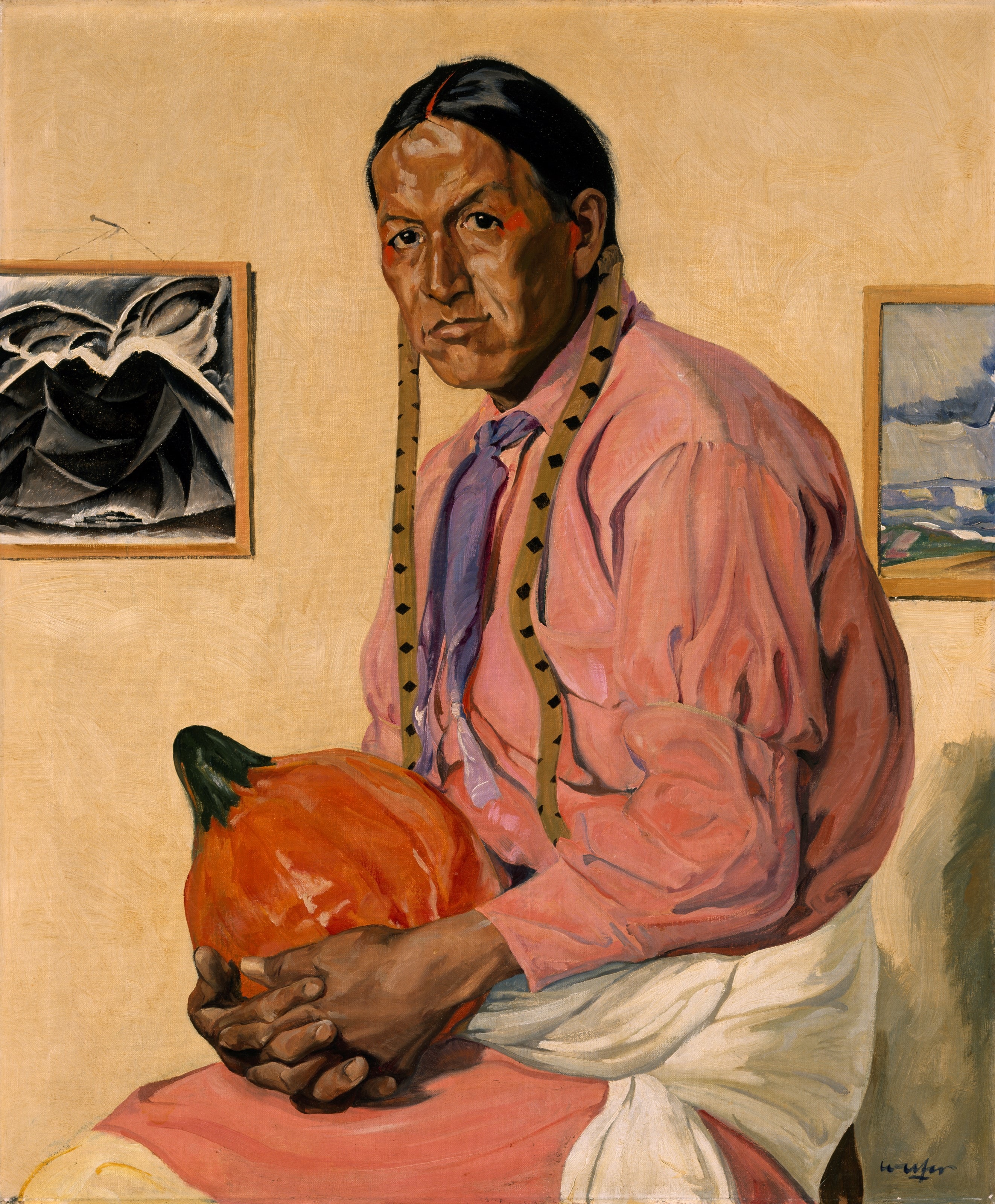 Portrait of a Man with a Pumpkin by Walter Ufer