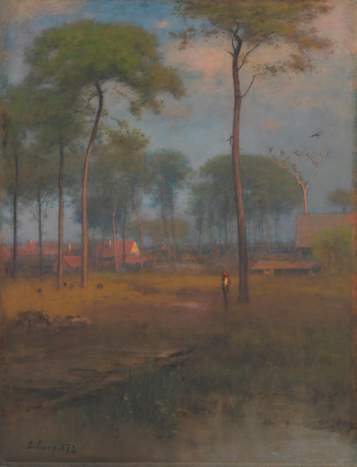 A work made of oil on canvas.