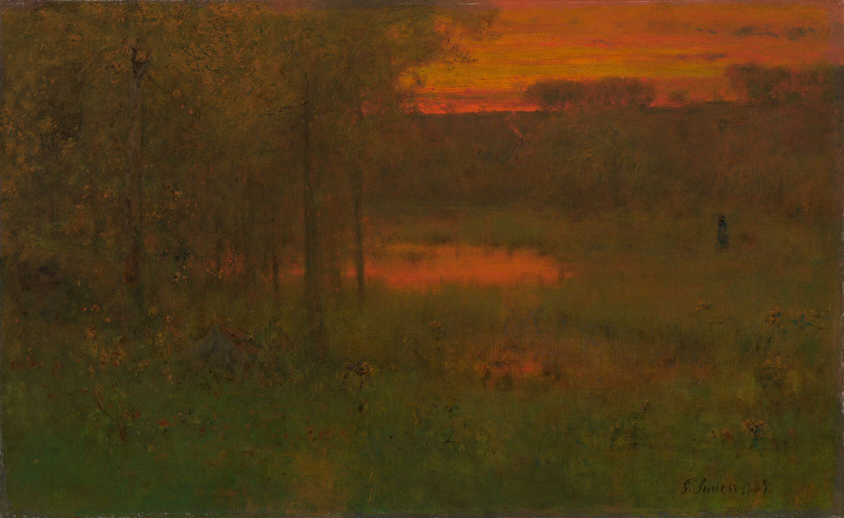 A work made of oil on canvas.
