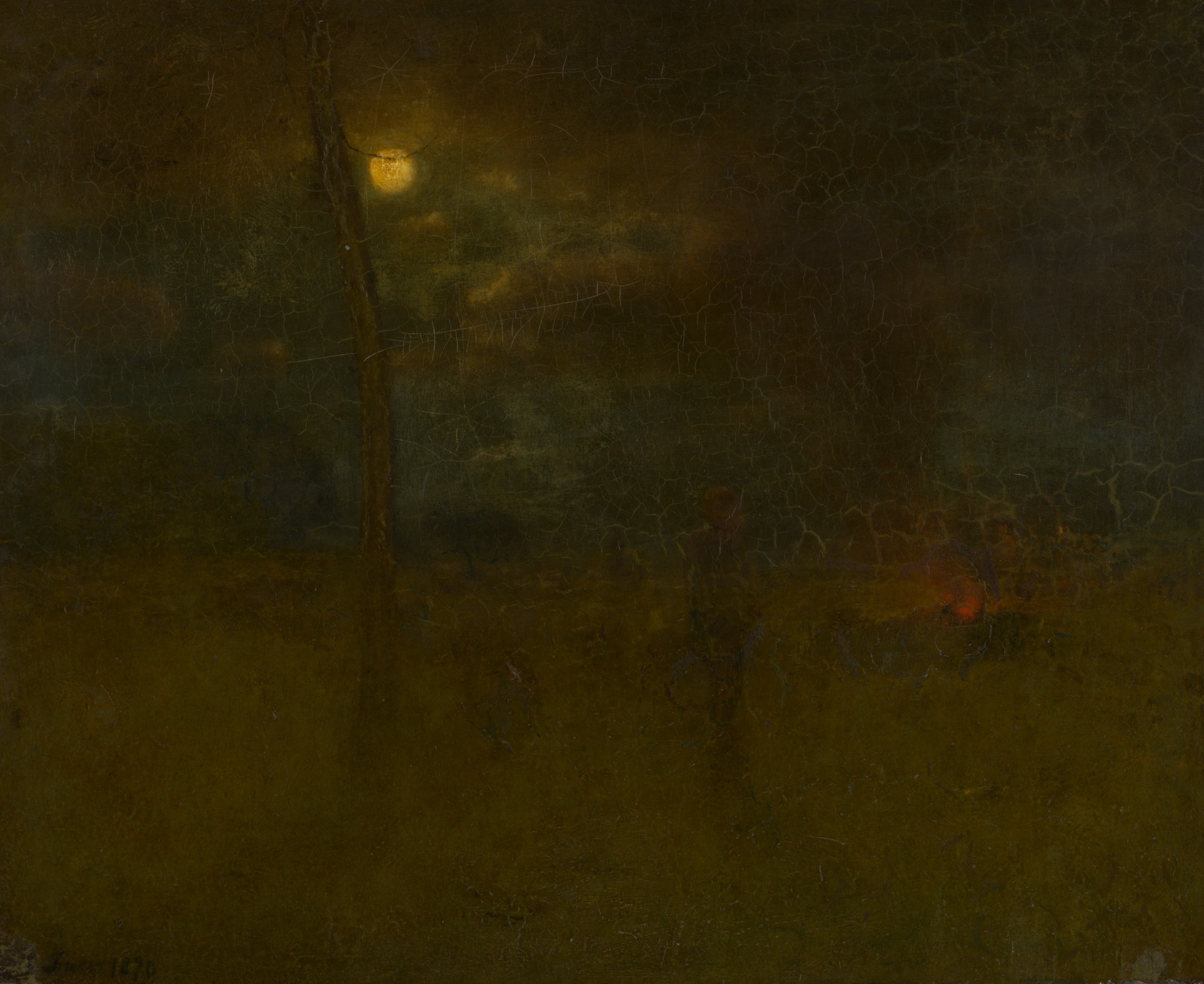 A work made of oil on canvas.