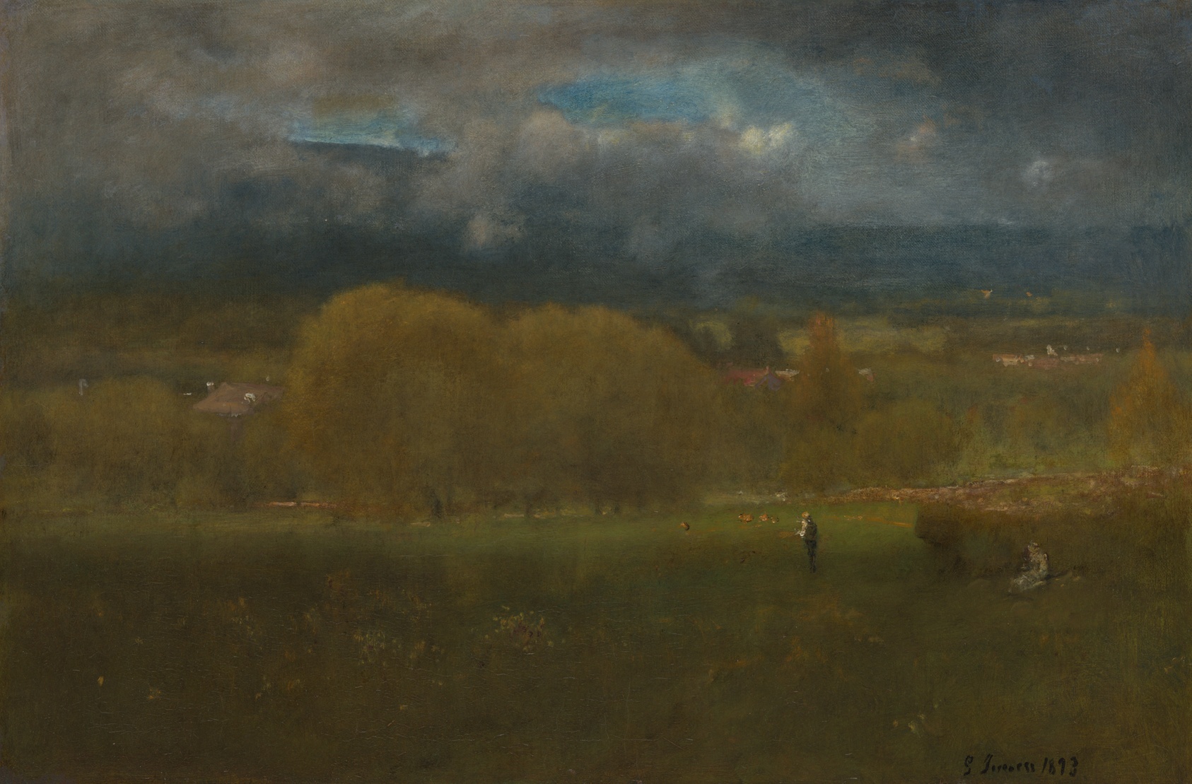 A work made of oil on canvas.