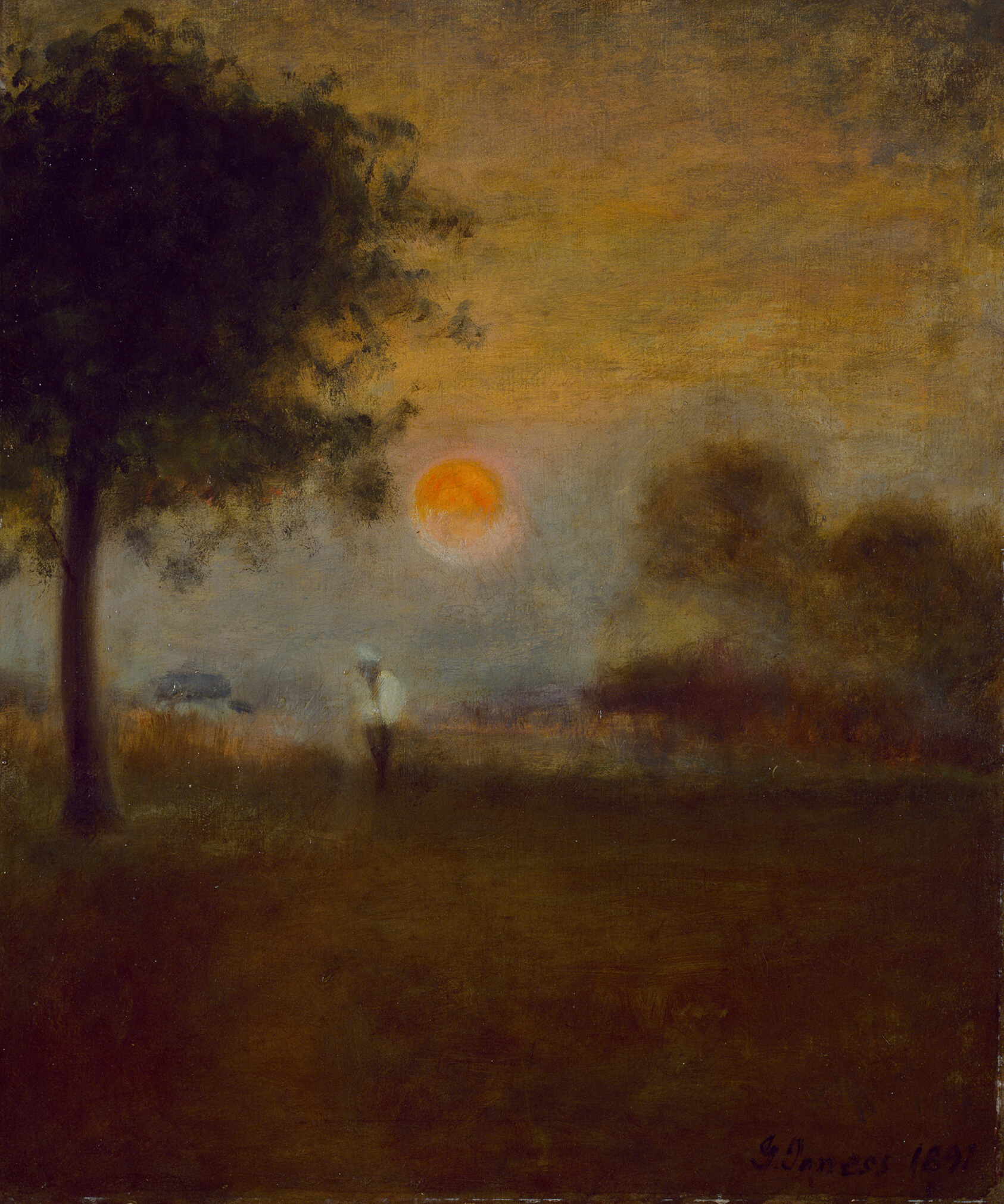 A work made of oil on canvas.