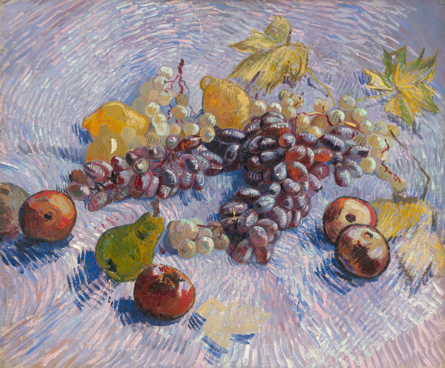 A work made of oil on canvas.