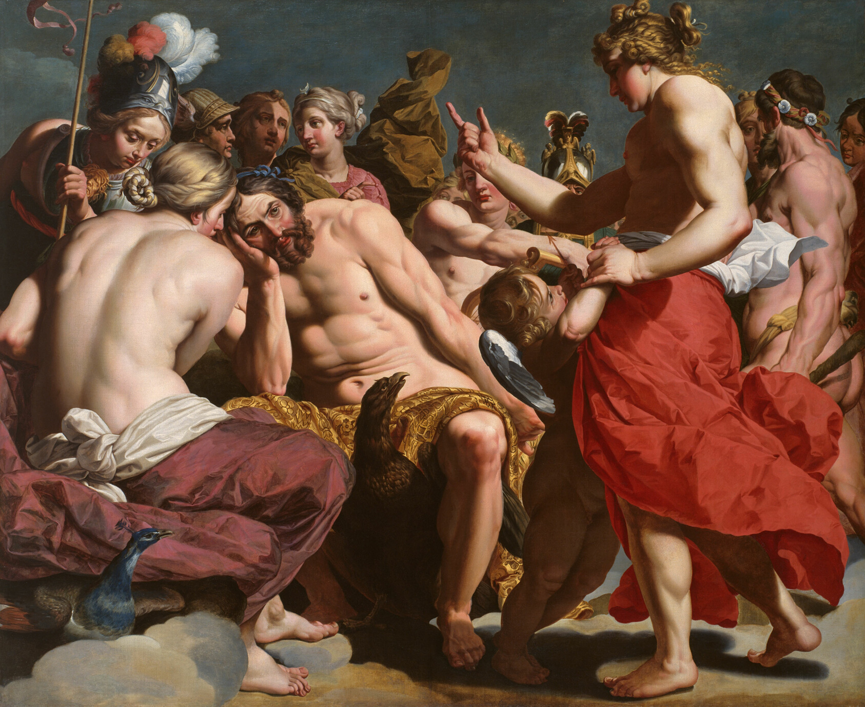 A work made of oil on canvas.