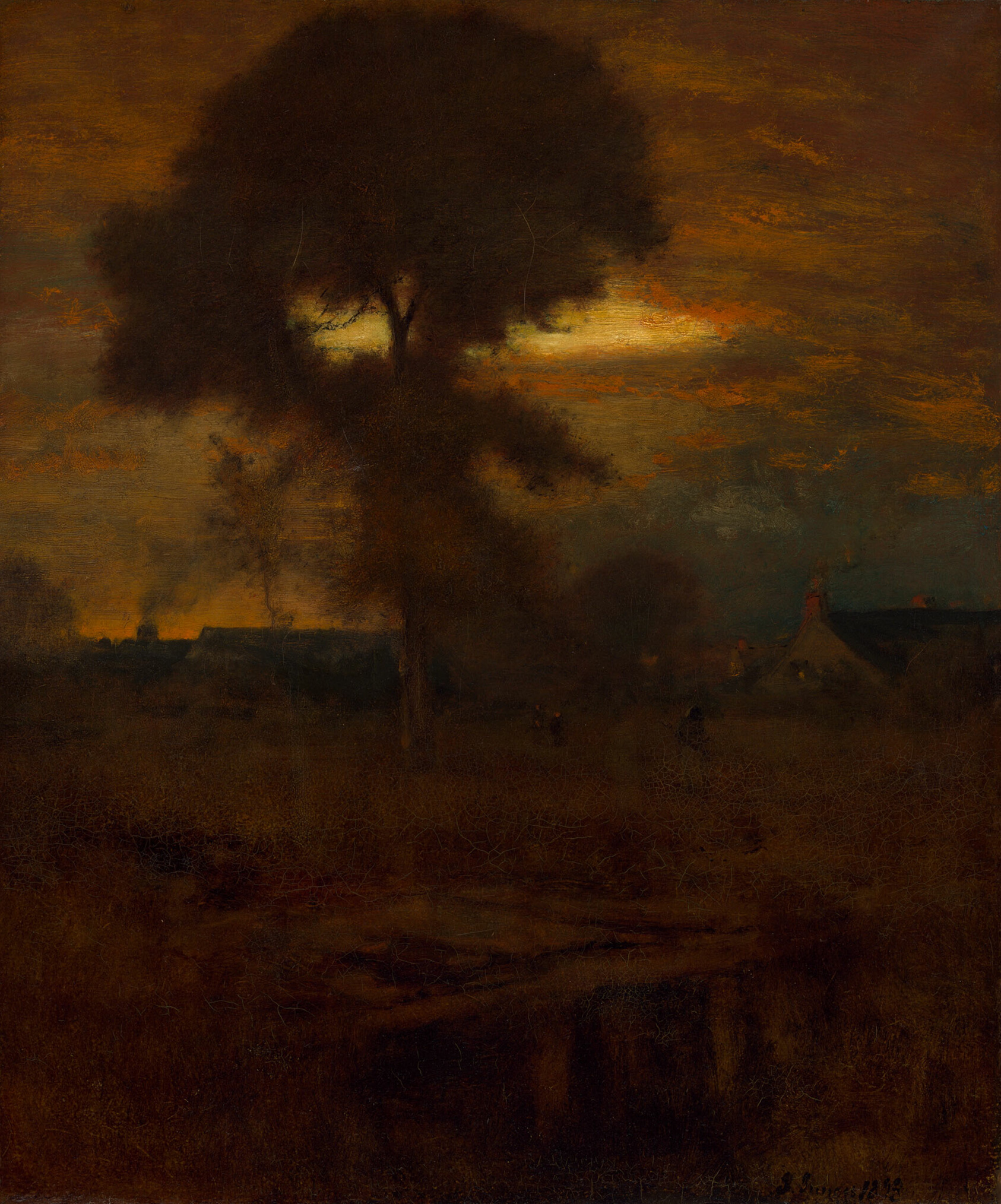 A work made of oil on canvas.