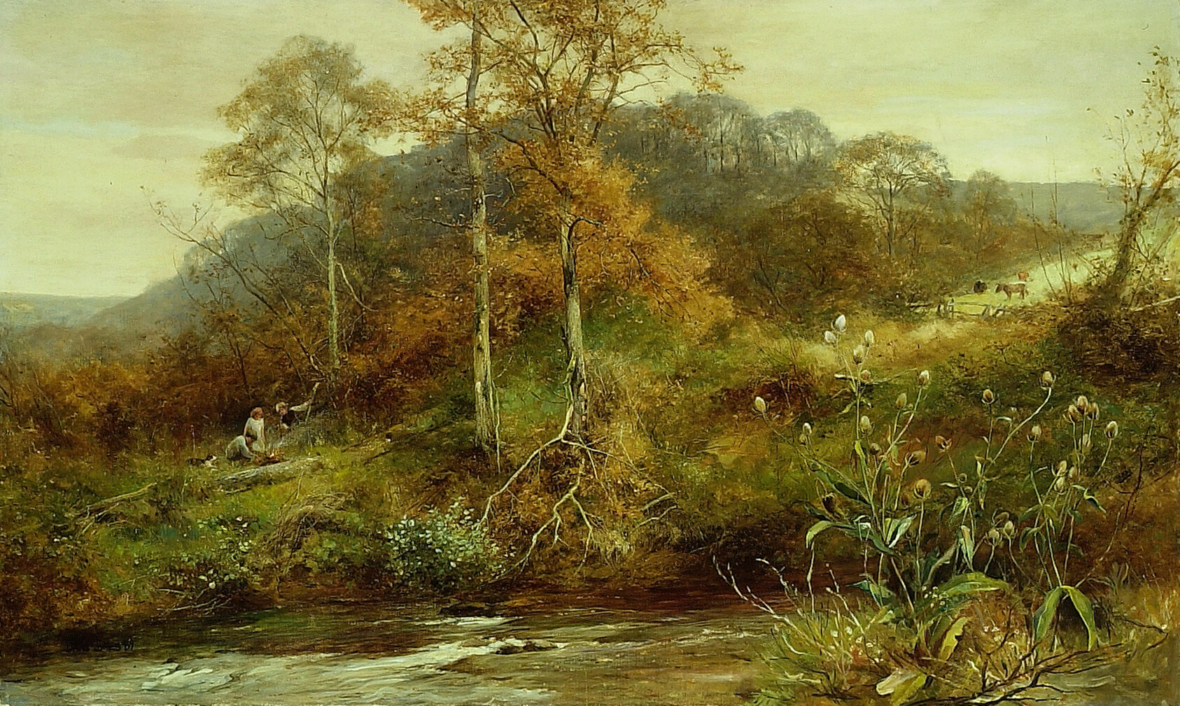 A work made of oil on canvas.