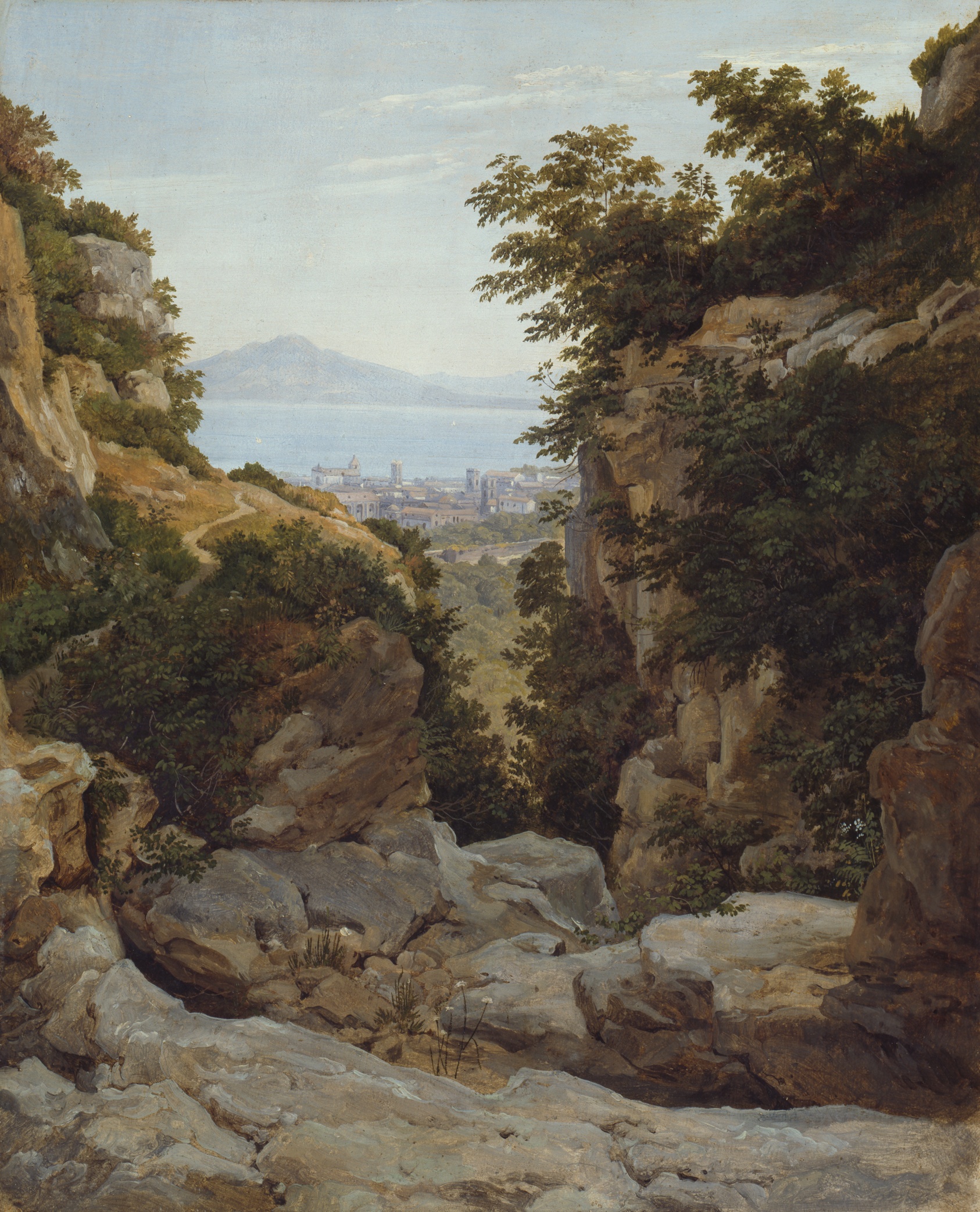 A work made of oil on paper, mounted on canvas.