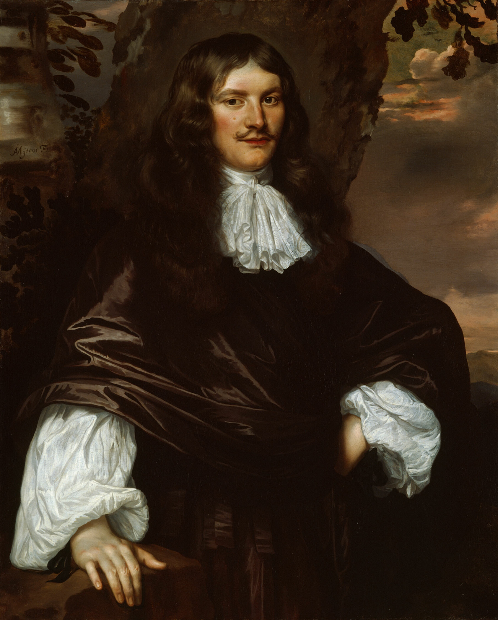 A work made of oil on canvas.