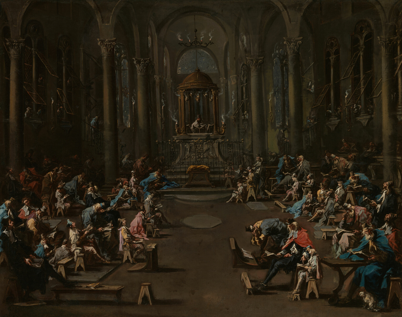 A work made of oil on canvas.