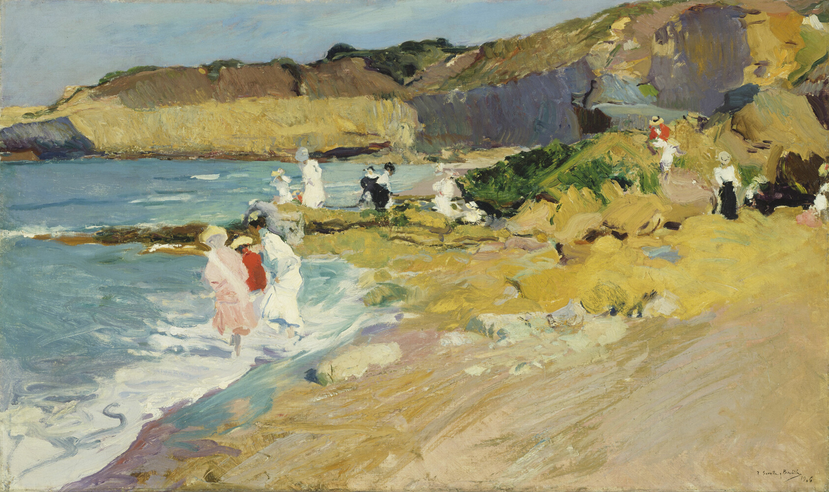 A work made of oil on canvas.