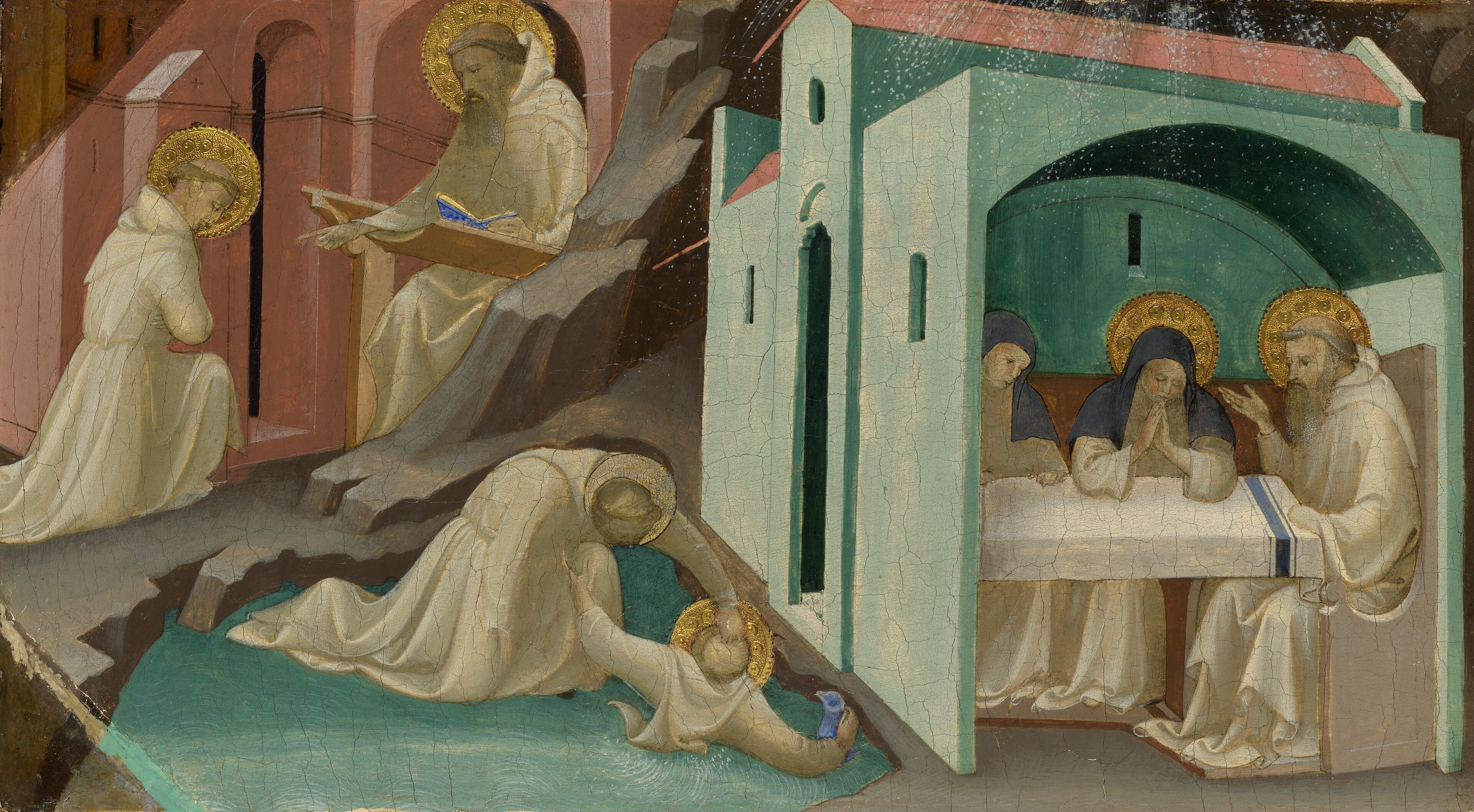 Incidents in the Life of Saint Benedict, 1409, London NG by Lorenzo Monaco