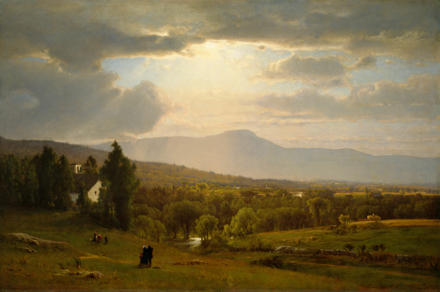A work made of oil on canvas.