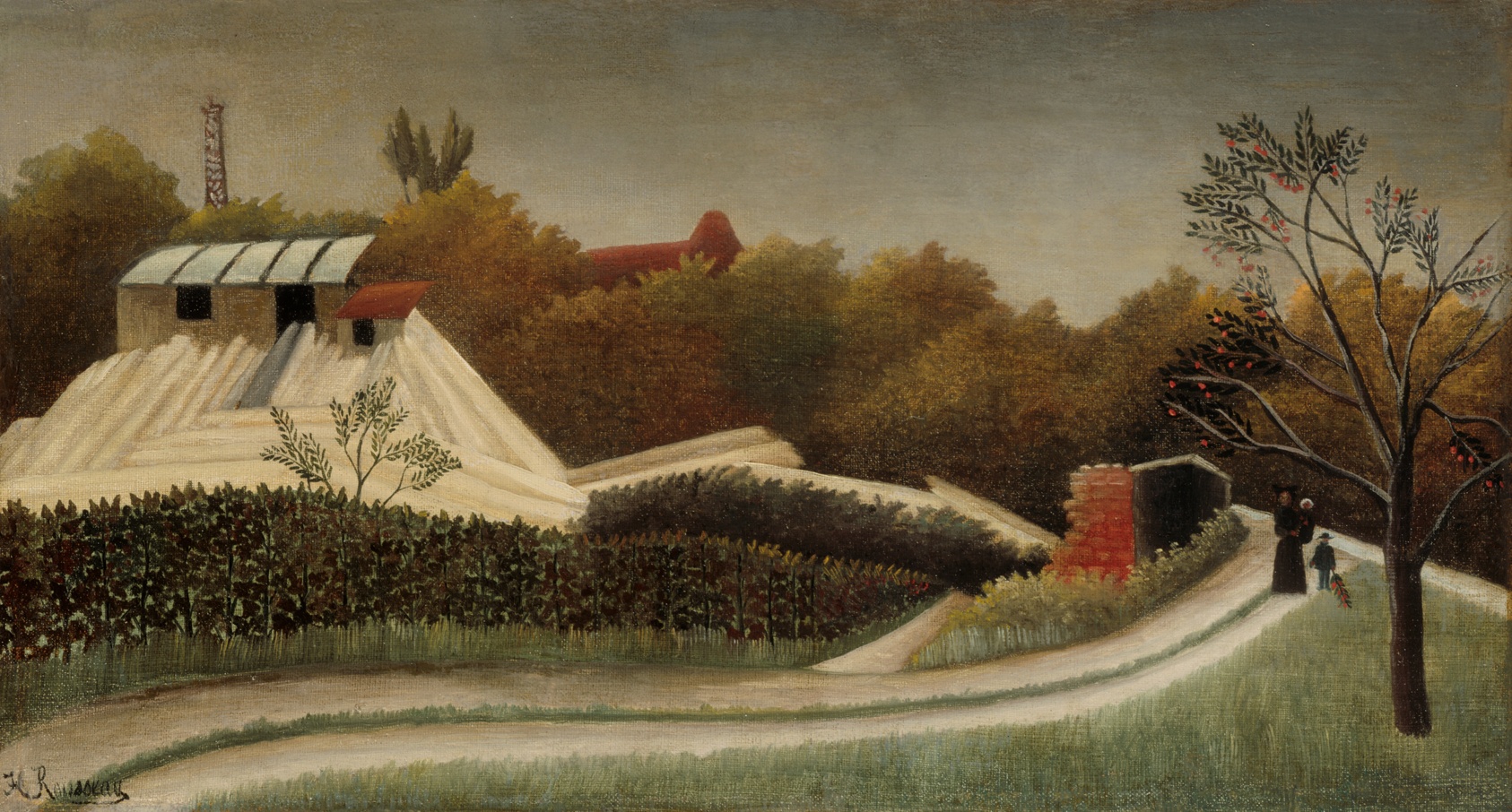 A work made of oil on canvas.