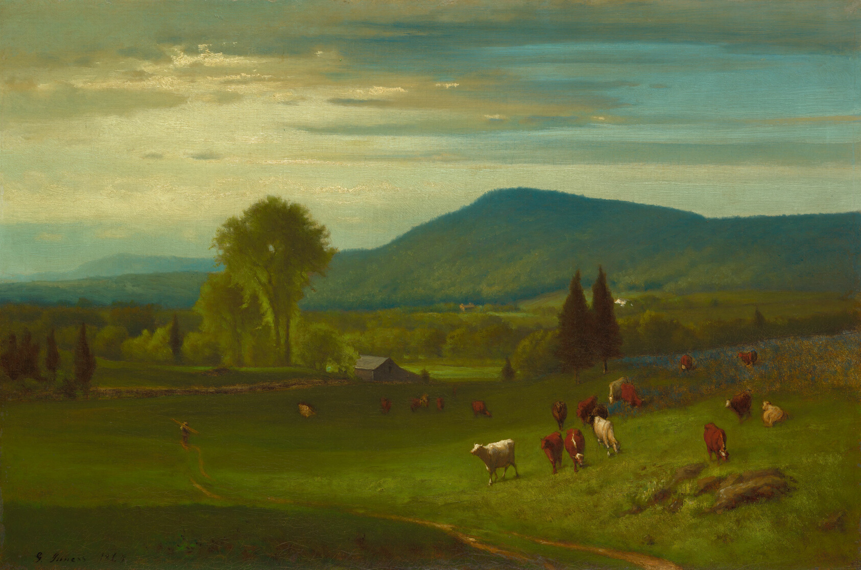 A work made of oil on canvas.