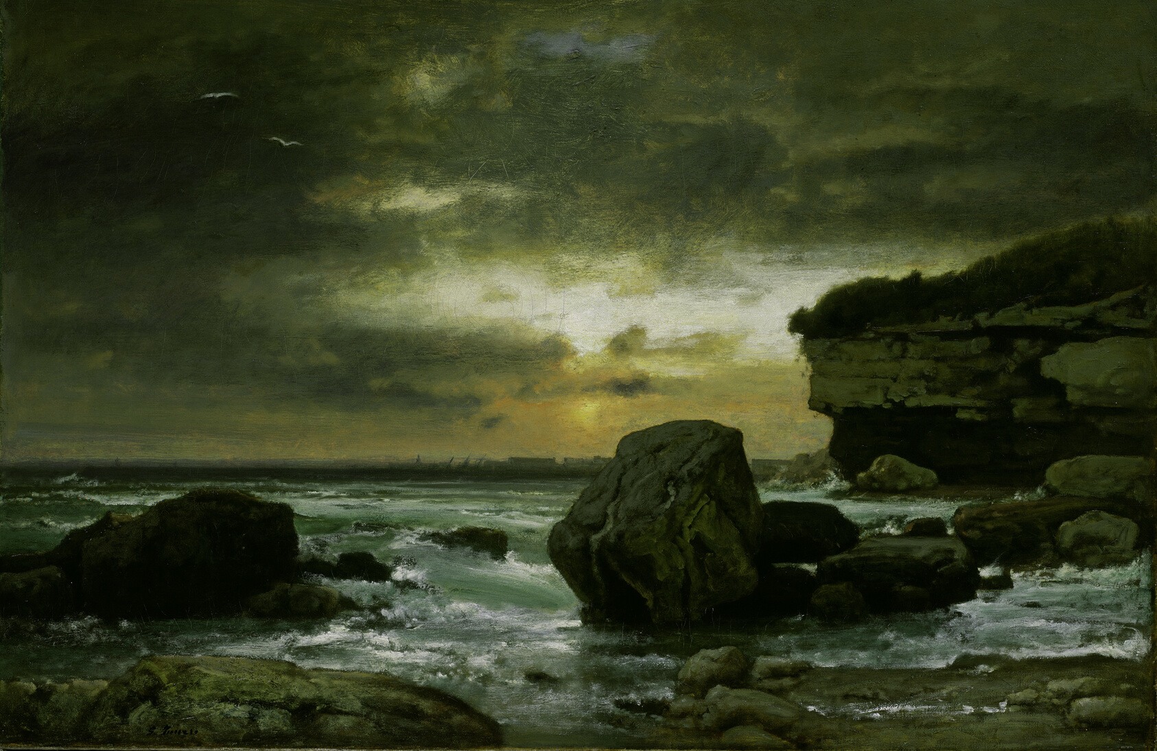 A work made of oil on canvas.