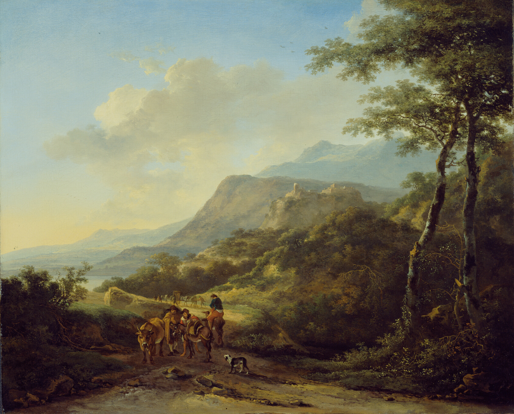 A work made of oil on canvas.