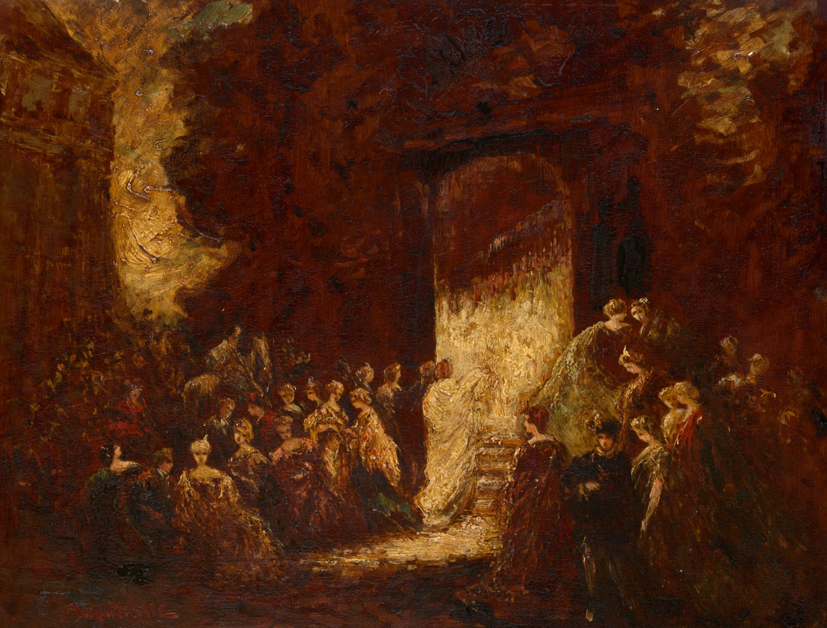 A work made of oil on panel.