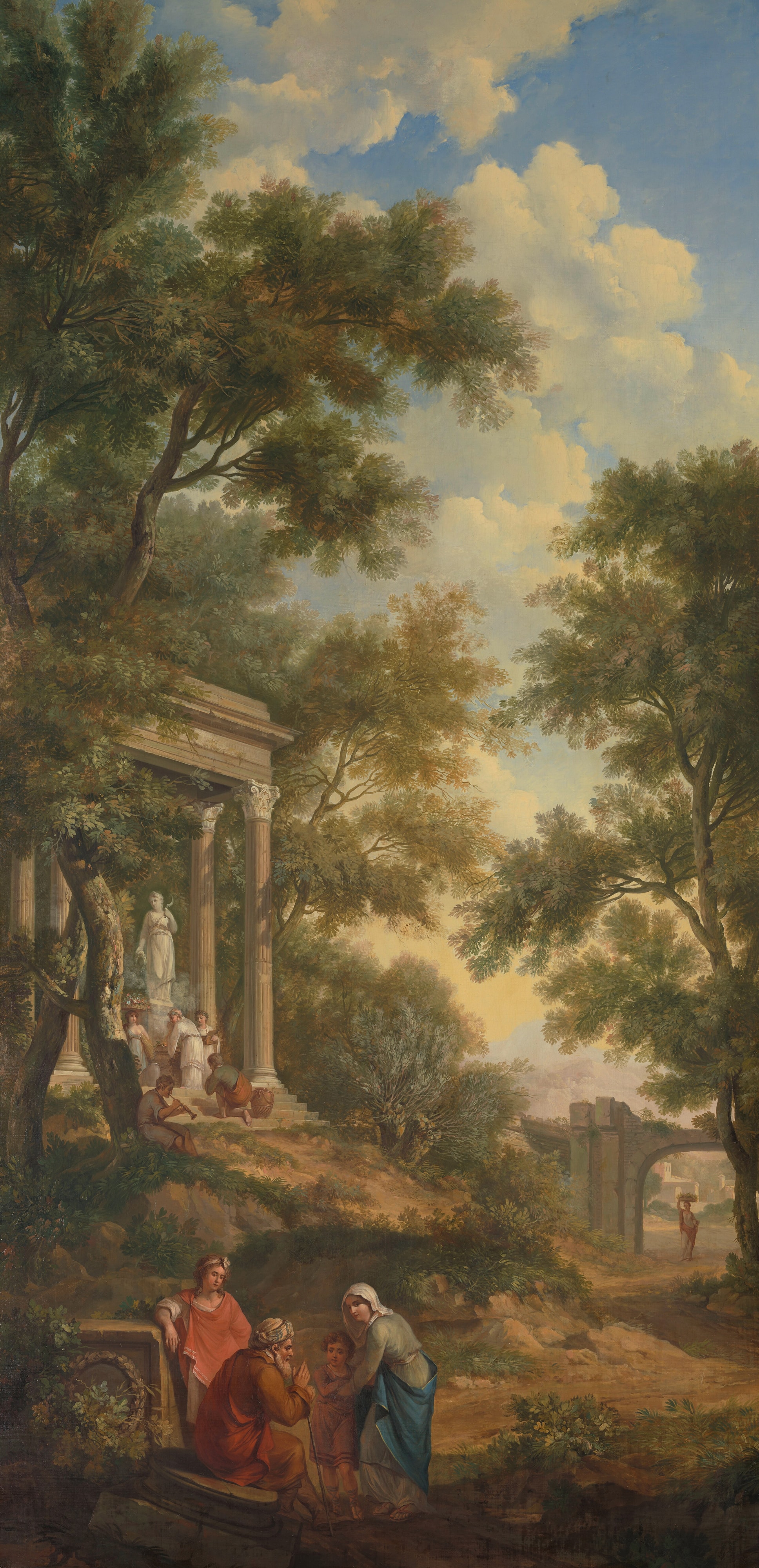 Arcadisch landschap met links een tempel en op de voorgrond een zittende oude man Rijksmuseum Amsterdam SK-A-4854-B by Creator:Jurriaen Andriessen