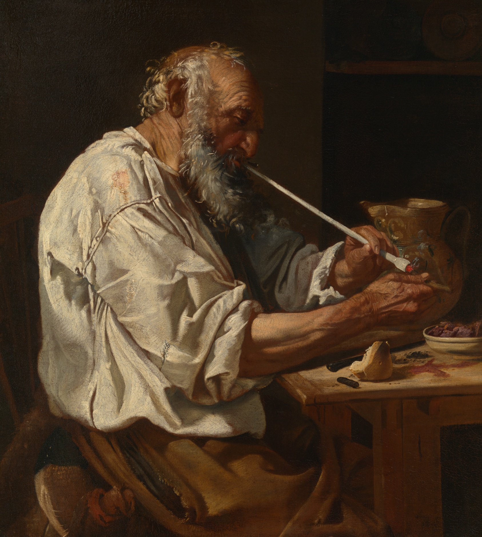 A work made of oil on canvas.
