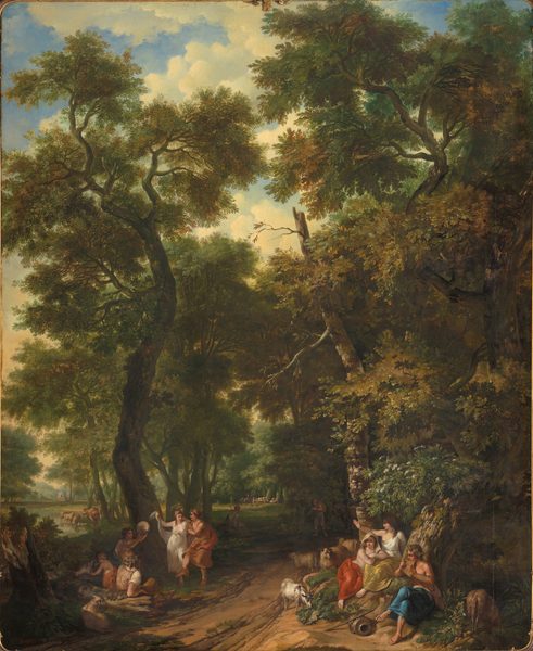 Arcadisch landschap met musicerende en dansende herders Rijksmuseum Amsterdam SK-A-4854-J by Jurriaen Andriessen