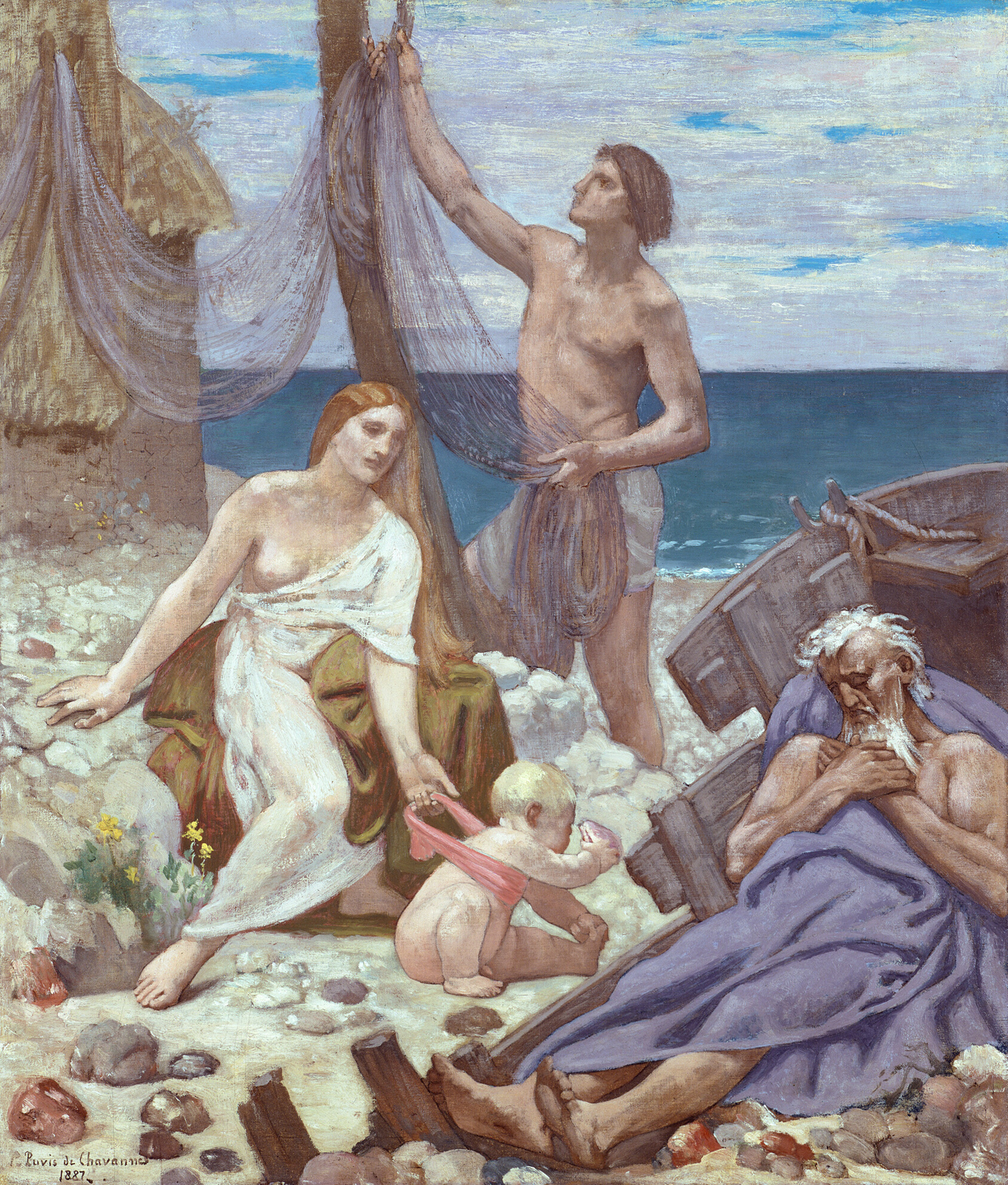 A work made of oil on canvas.