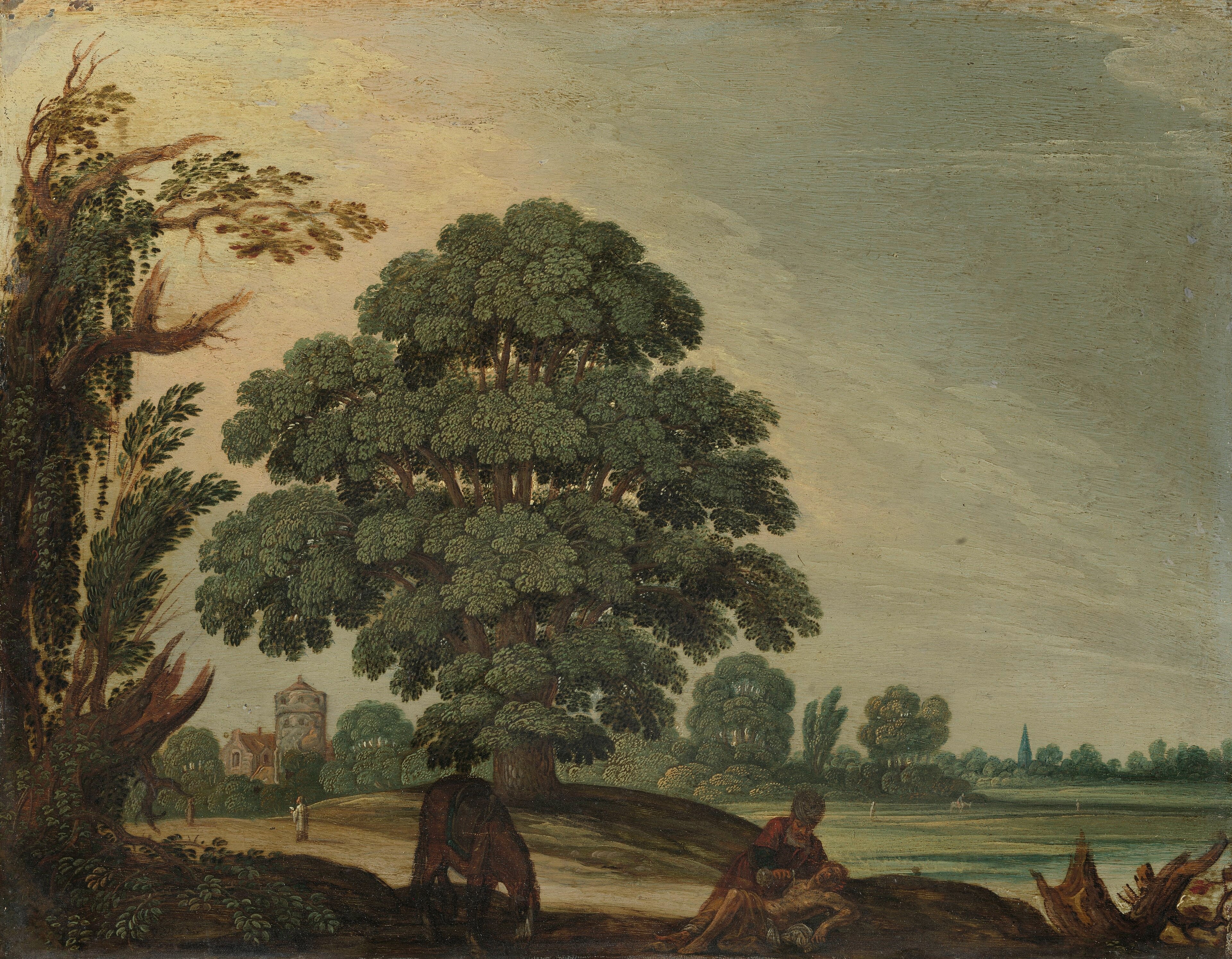 Landscape with the Good Samaritan by a follower of Adam Elsheimer Rijksmuseum Amsterdam SK-A-2650 by Adam Elsheimer
