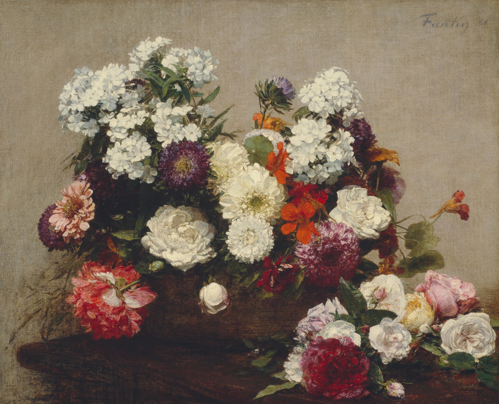 A work made of oil on canvas.