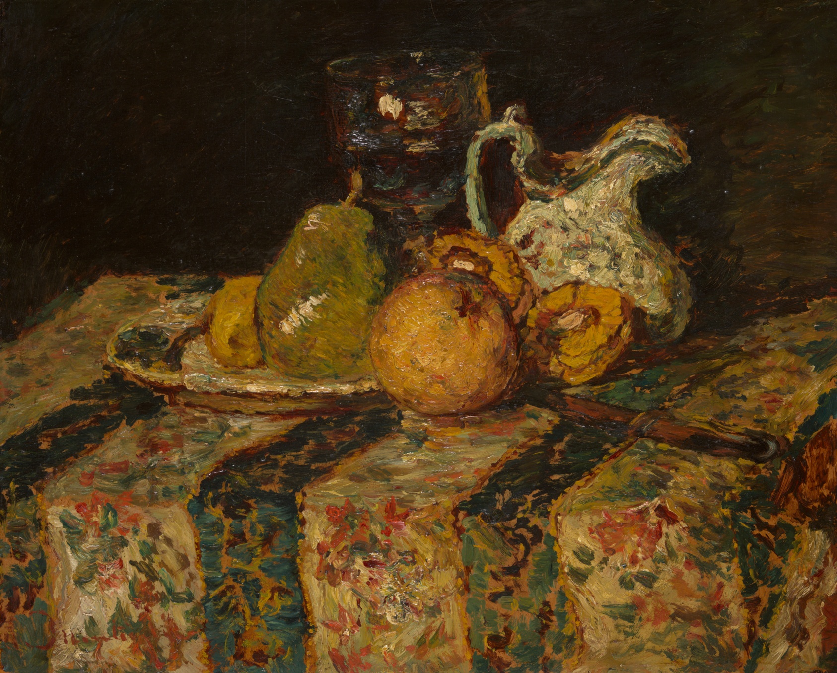 A work made of oil on panel.