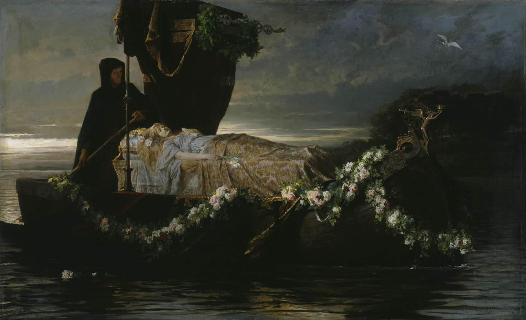 A work made of oil on canvas.
