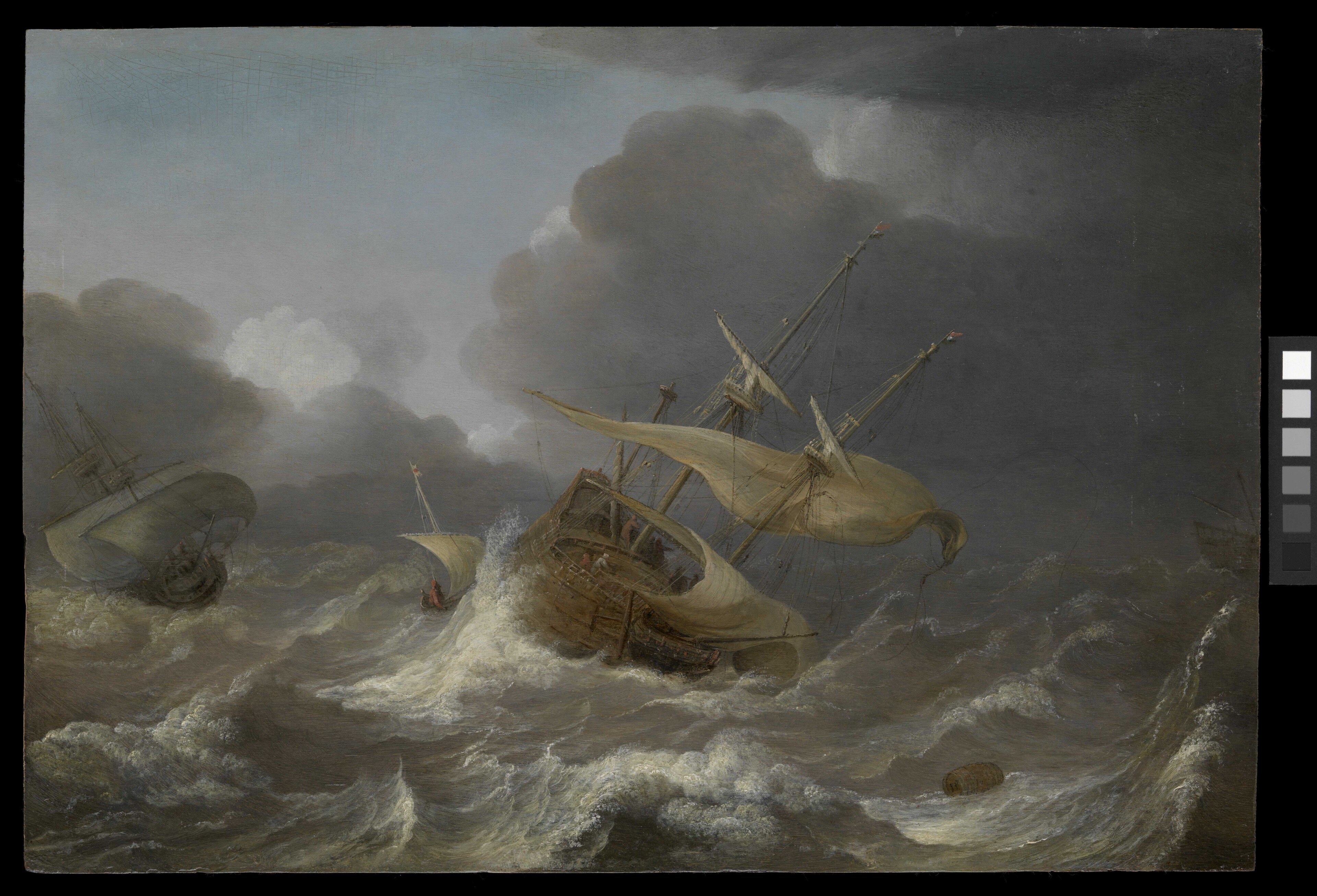 Dutch Ships in a Gale by Jan Porcellis