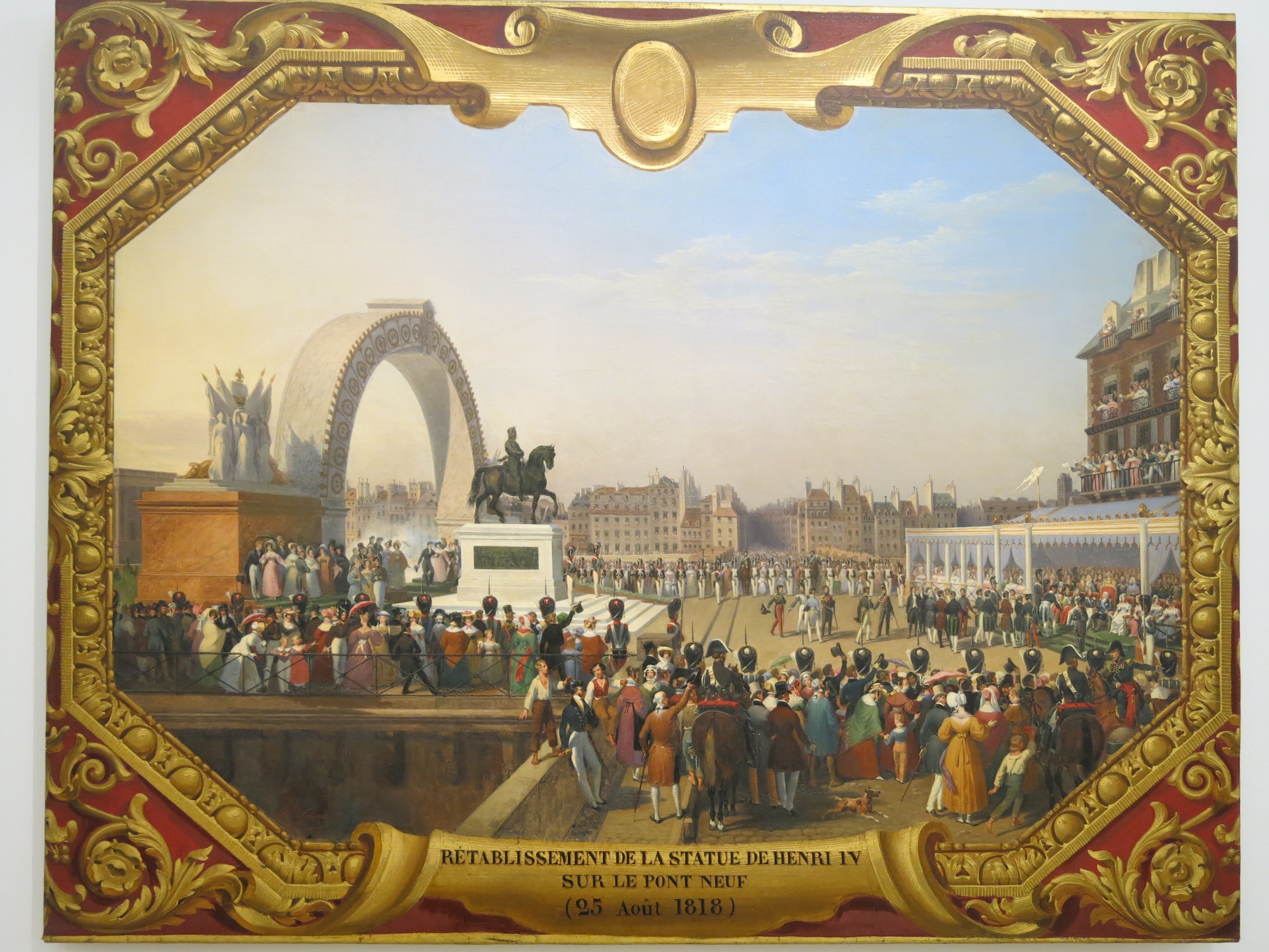 Inauguration of the equestrian statue of king Henri IV in 1818 (Louvre, MV 1781) by Tangopaso