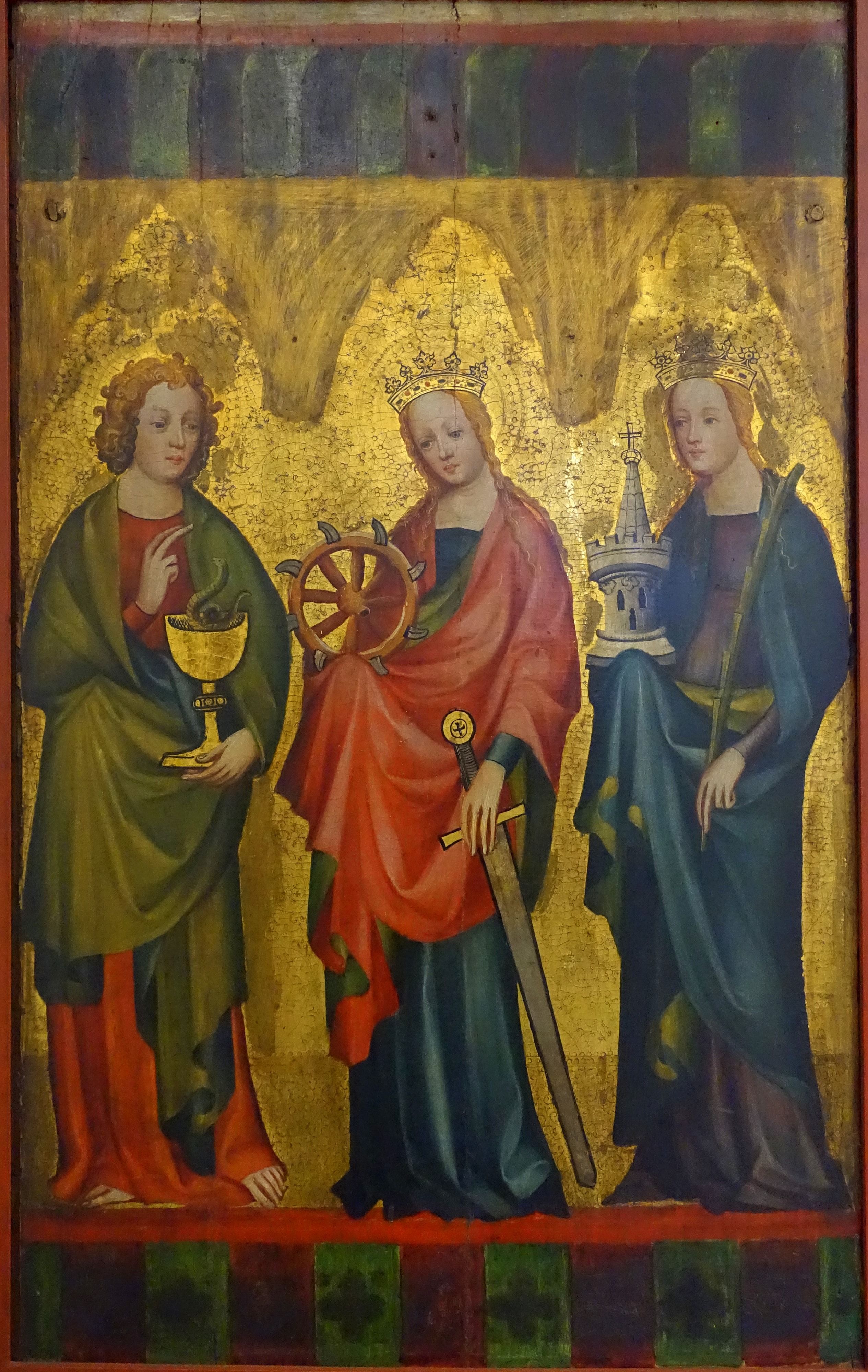 Altarpieces: The Saints John Evangelist, Catherine and Barbara by Unknown author Unknown author