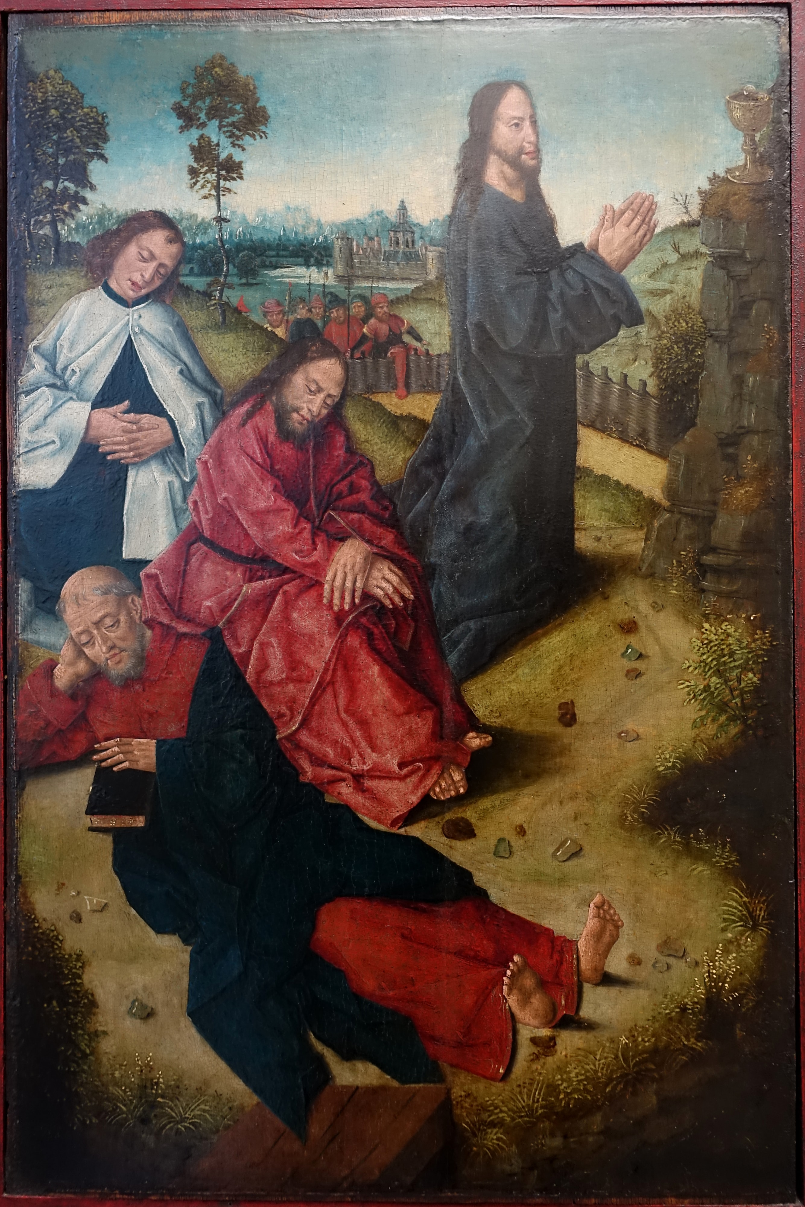 Agony in the Garden, probably by the circle of Aelbert Bouts, c. 1480, painting on oak - Germanisches Nationalmuseum - Nuremberg, Germany - DSC02915 by Daderot