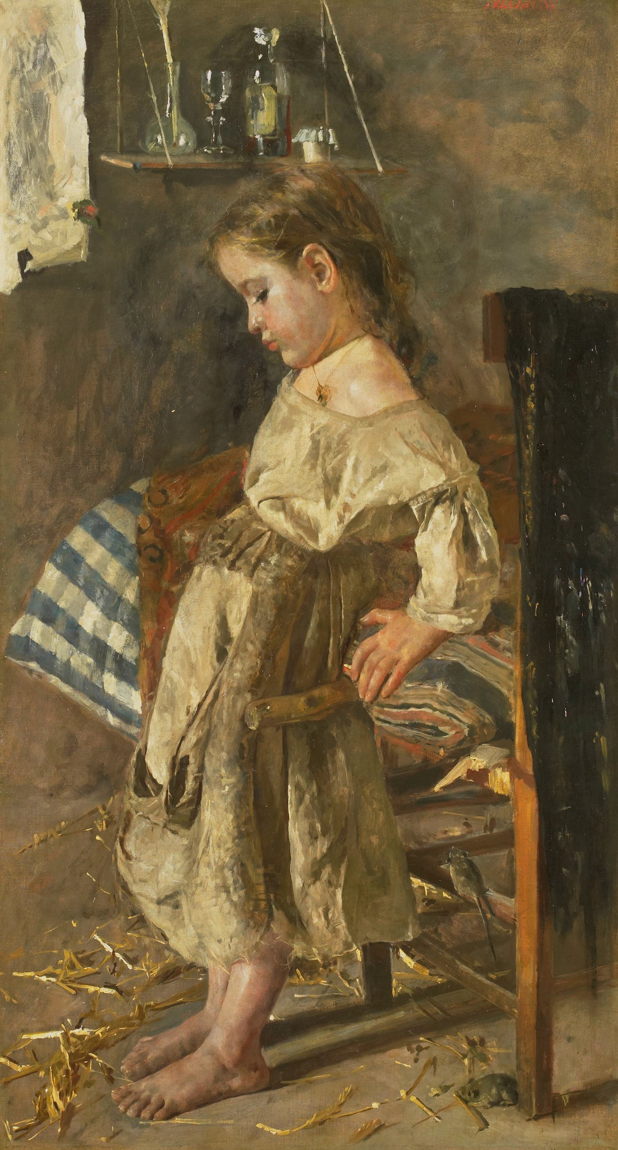 The Poor Child by Antonio Mancini Rijksmuseum Amsterdam SK-A-1884 by Antonio Mancini