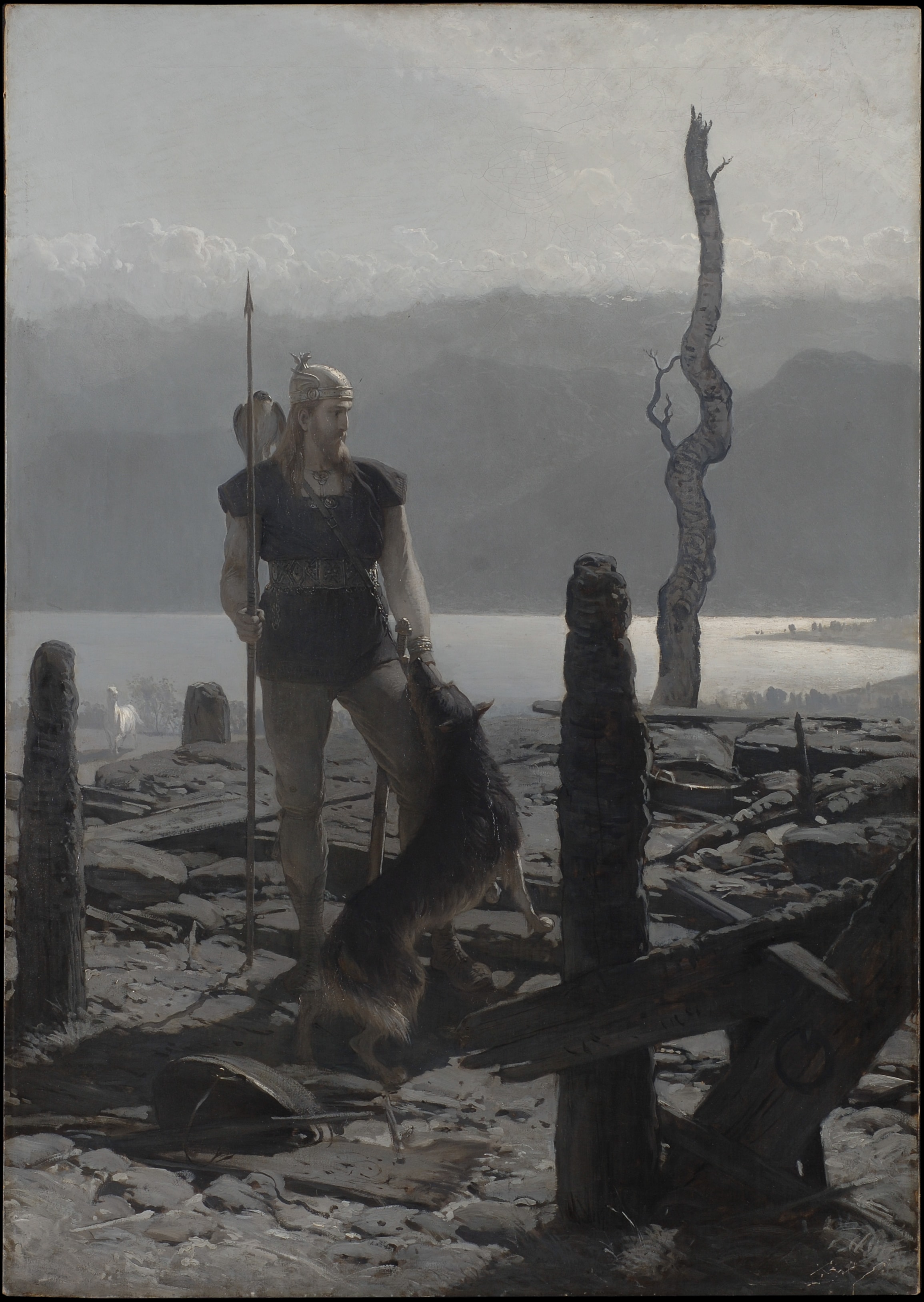Frithiofs återkomst (ur Frithiofs saga) by August Malmström