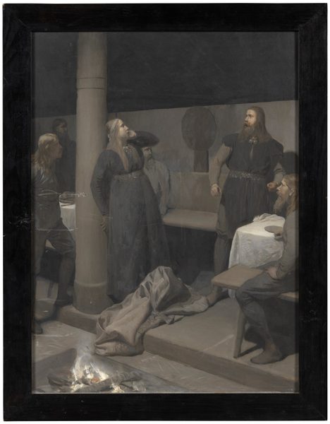 Hallgerd’s Slap. Illustration for Njal’s Saga, ch. 48 by August Malmström