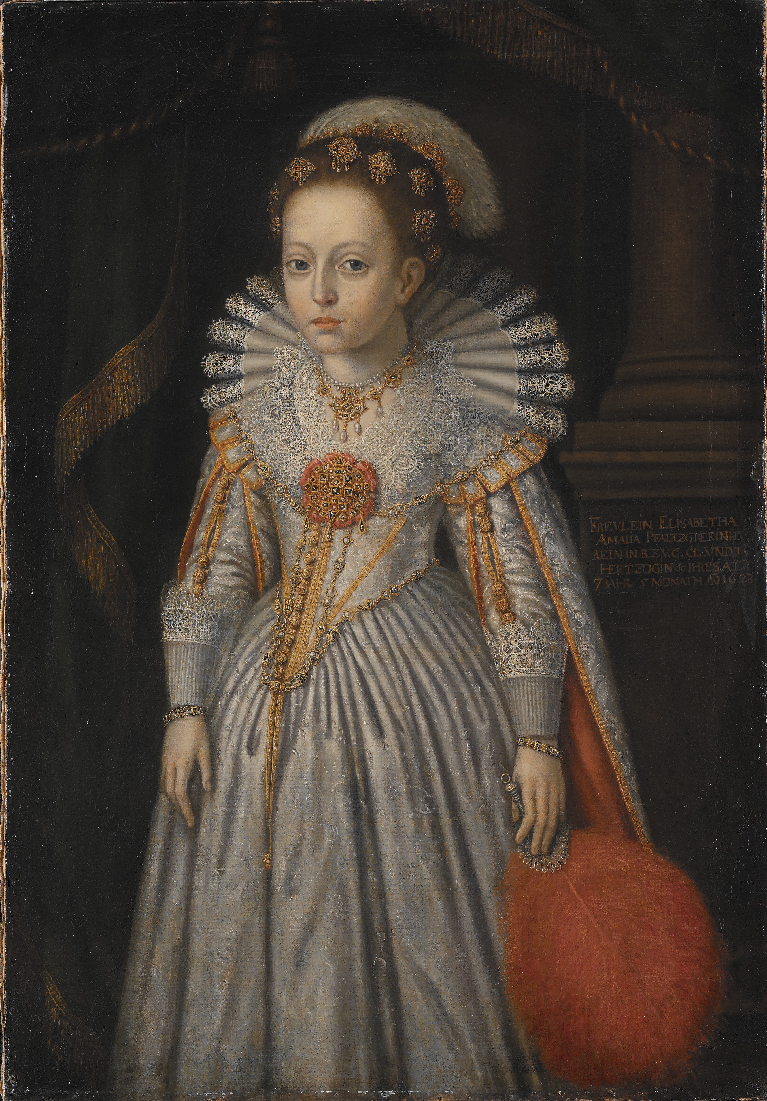 Elisabet Amalia (1621-1628), prinsessa av Pfalz-Zweibrücken, dotter till Johan Kasimir av Pfalz-Zweibrücken och Katarina av Sverige, syster till Karl X Gustav av Sverige och Pfalz-Zweibrücken by Jacob Heinrich Elbfas