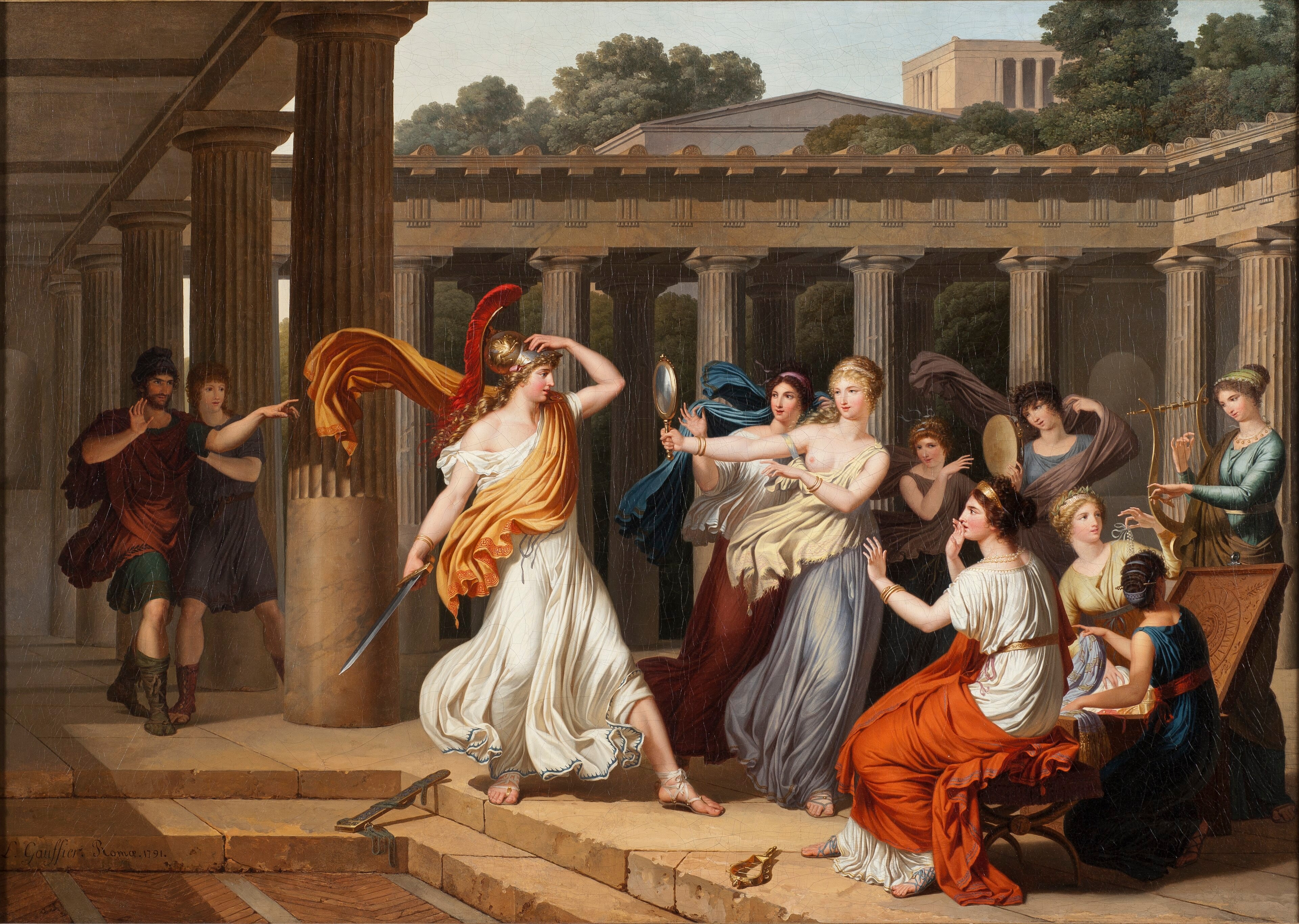 Odysseus Recognises Achilles amongst the daughters of Lycomedes by Louis Gauffier