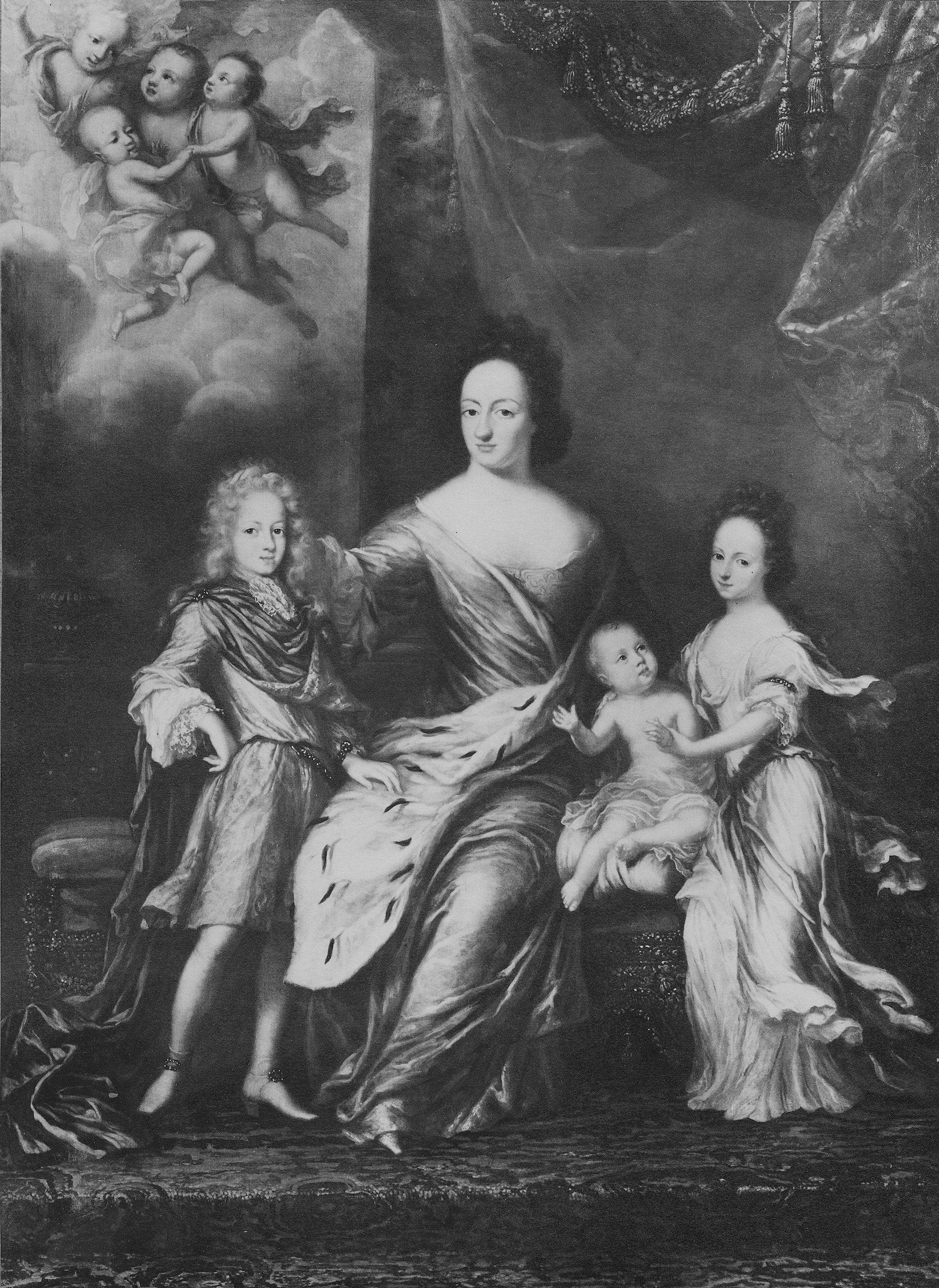 Ulrika Eleonora d.ä.1656-1693, drottning av Sverige med sina barn by David Klöcker Ehrenstrahl