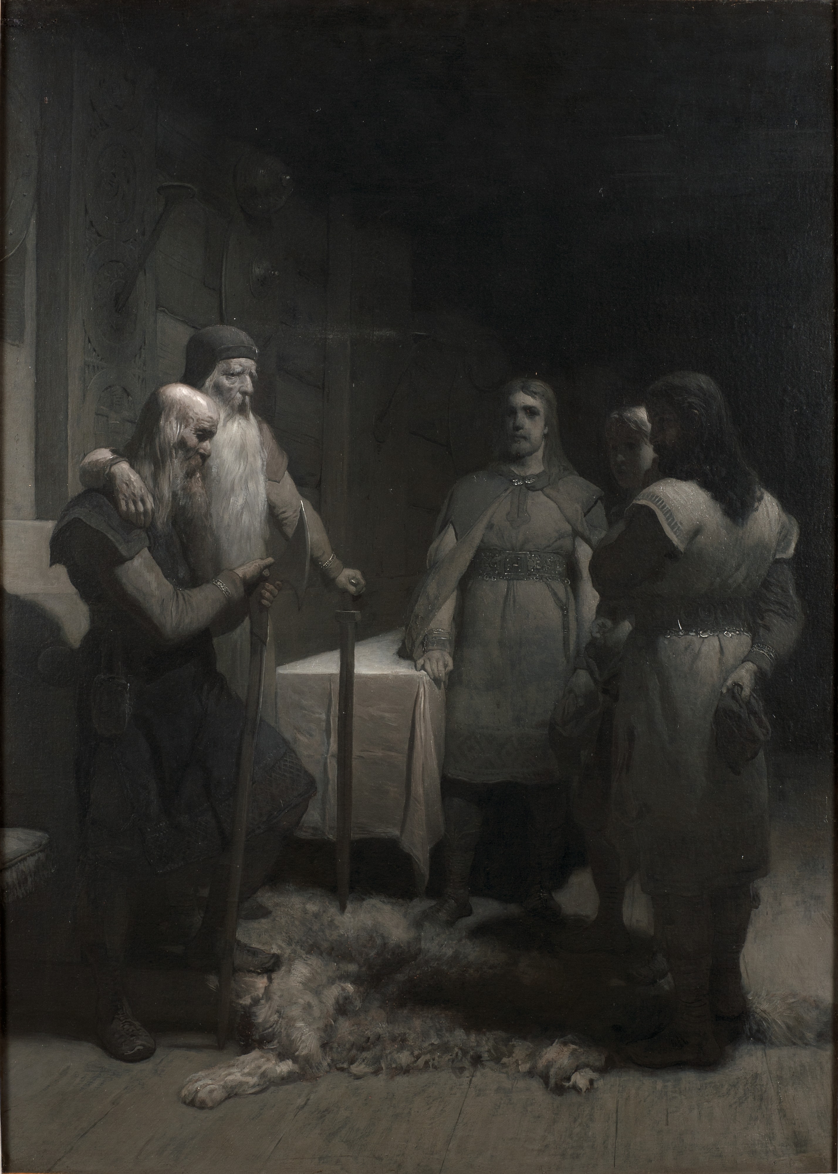Kung Bele och Thorsten Vikingsson (ur Frithiofs saga) by August Malmström