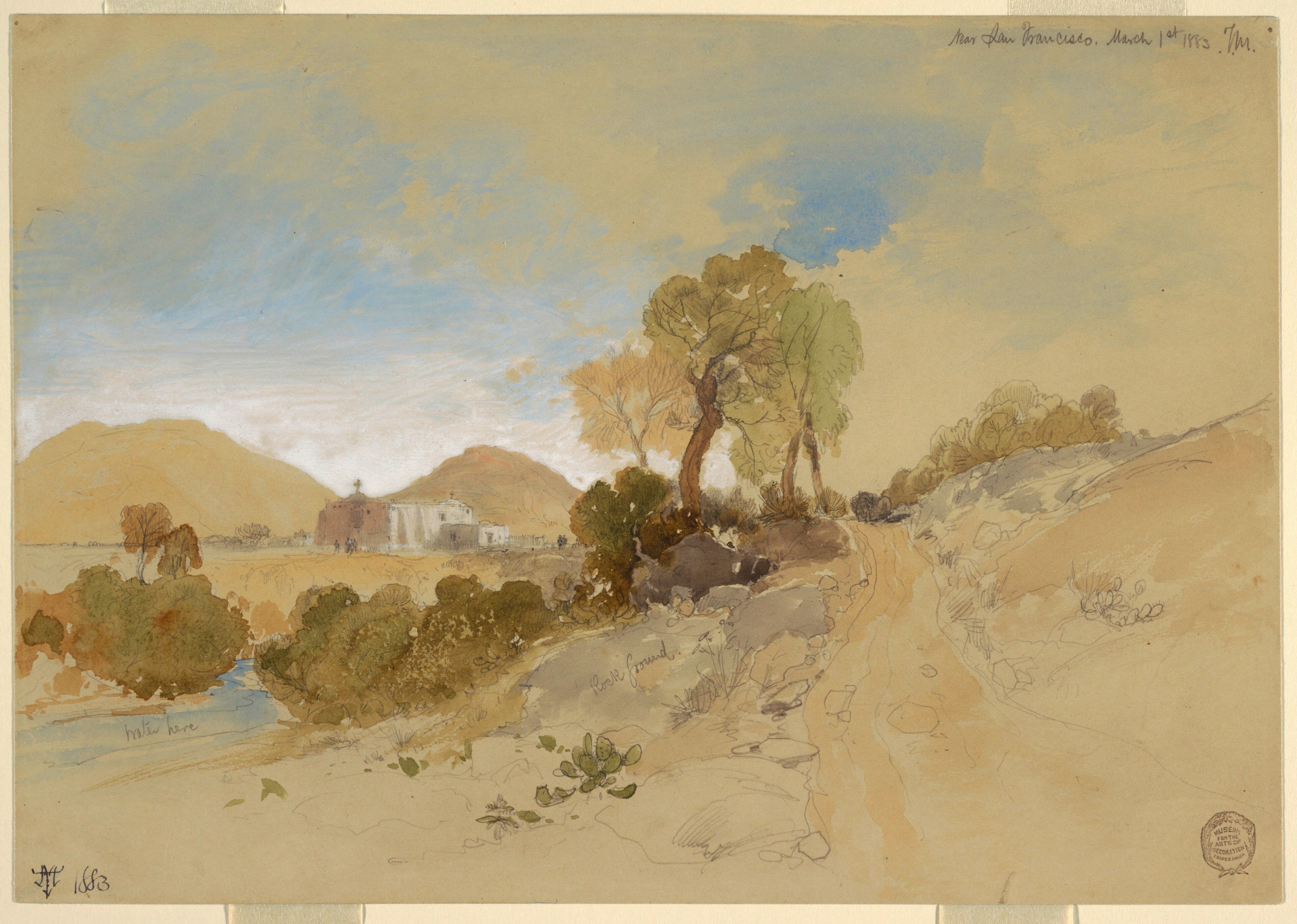 Drawing, Near San Francisco, Mexico, March 1, 1883 by Thomas Moran