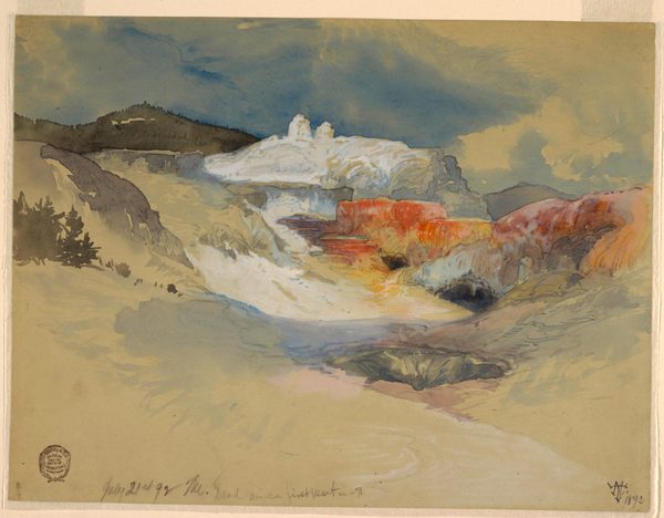 Drawing, Yellowstone, Hot Springs, July 21, 1892 by Thomas Moran