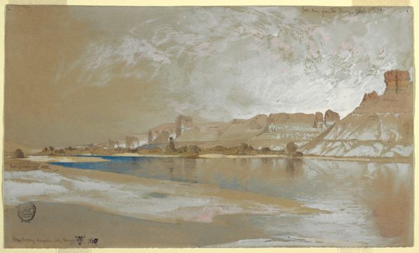 Drawing, Green River from the Ferry, Wyoming Territory, September 11, 1889 by Thomas Moran
