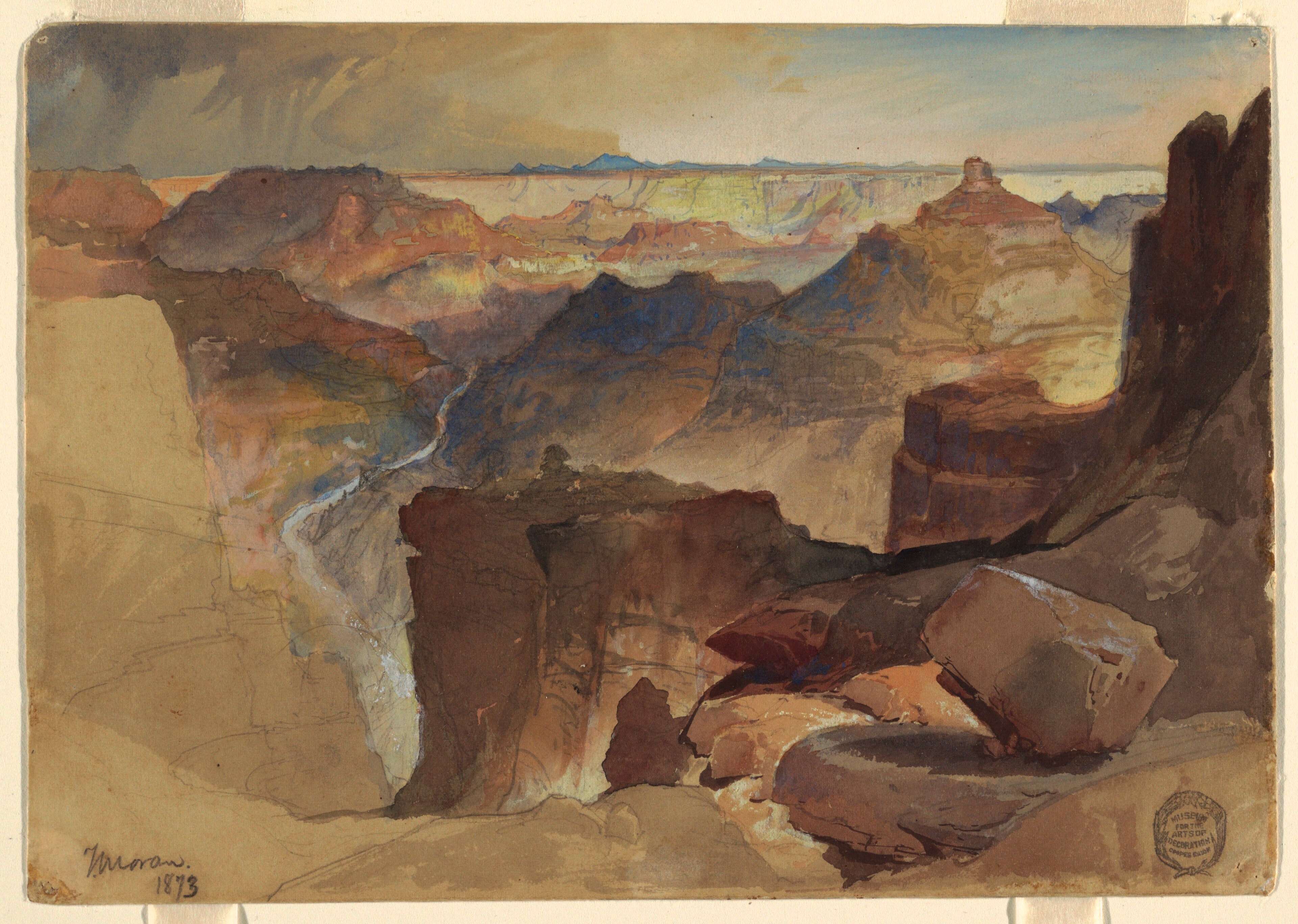 Drawing, View from Powell's Plateau, Grand Canyon, Colorado, 1873 by Thomas Moran