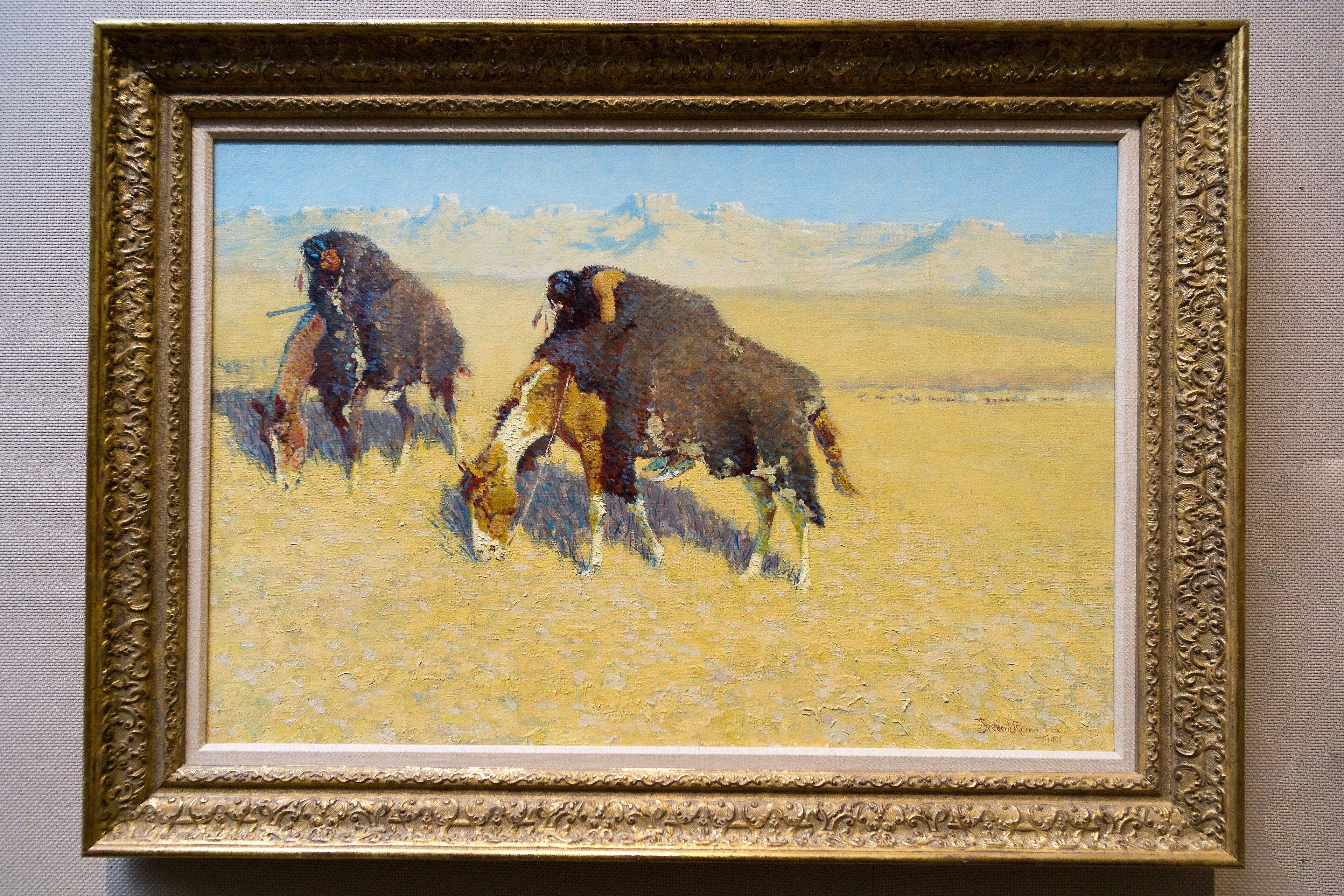 Indians Simulating Buffalo by Frederic Remington