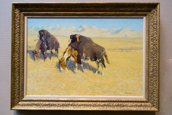 Indians Simulating Buffalo by Frederic Remington