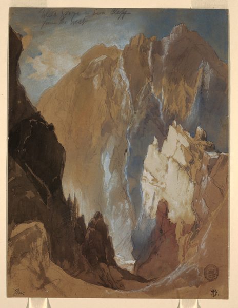 Drawing, Toltec Gorge and Eva Cliff from the West, Colorado, 1892 by Thomas Moran