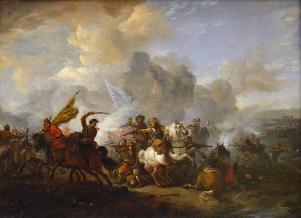 A Battle between Turkish and Christian troops by Philips Wouwerman